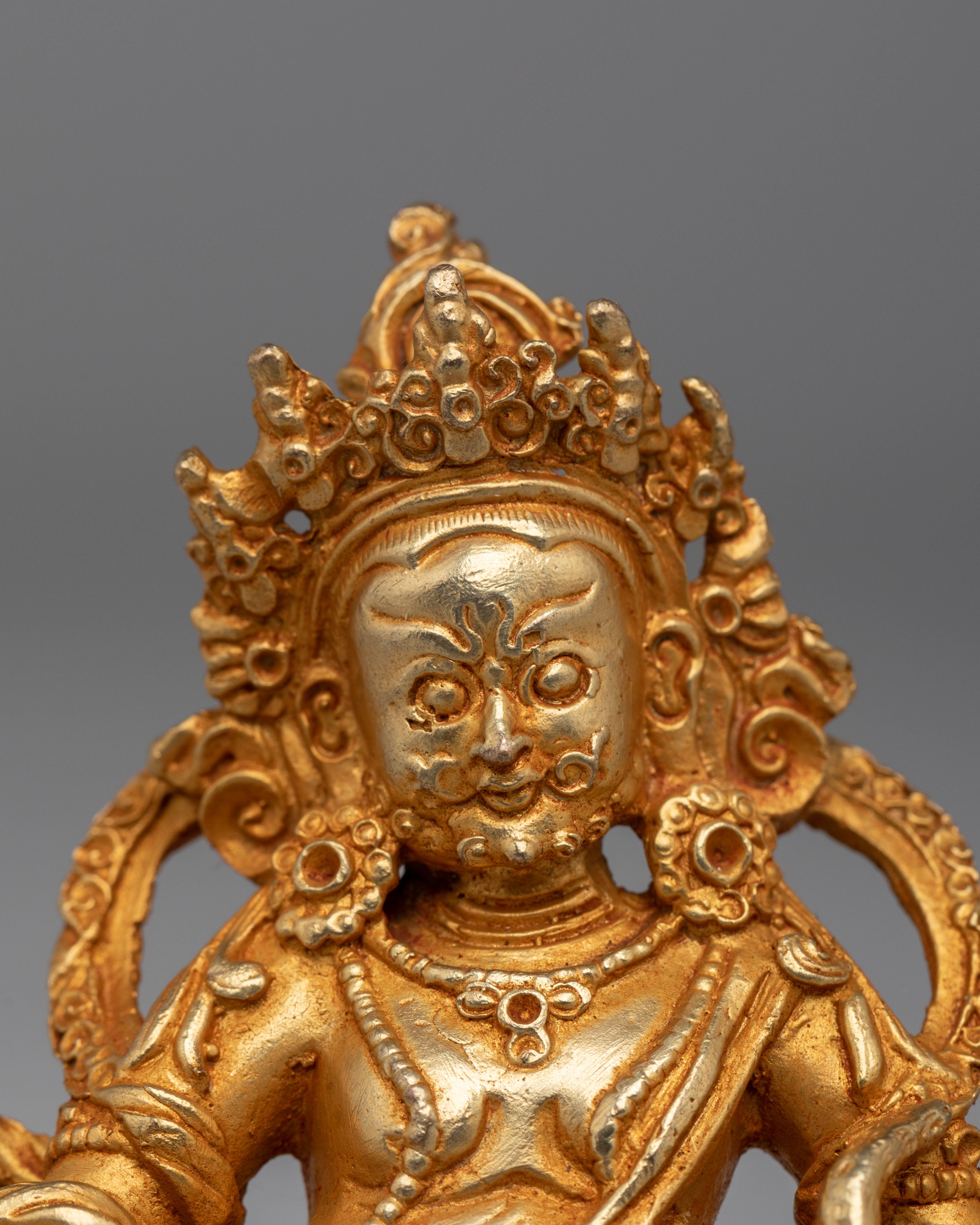 Sacred Dzambhala Wealth Deity Statue | Tibetan Buddhist Figurine
