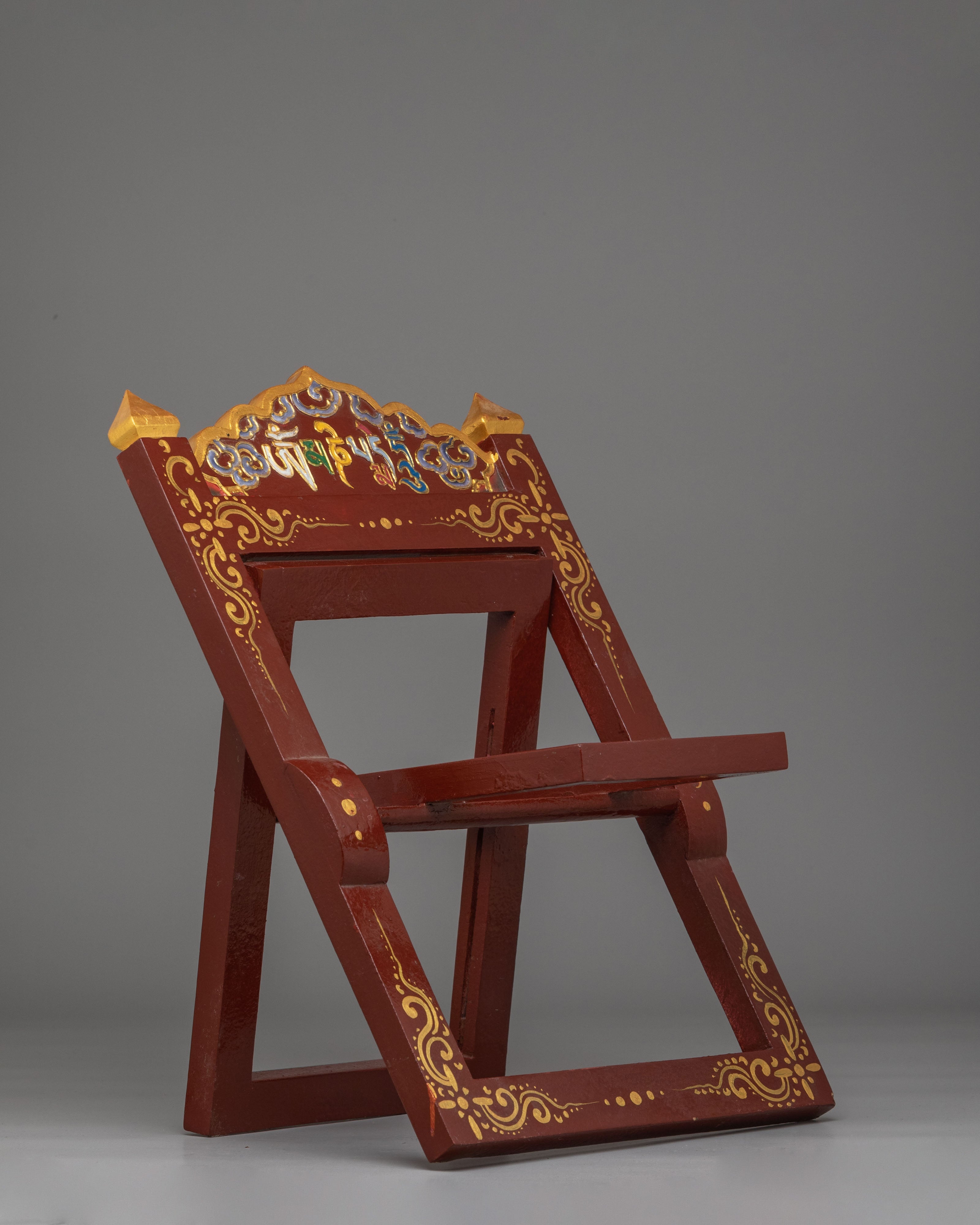 Handcrafted Wooden Book Stand | Traditional Tibetan Decorative Book Holder