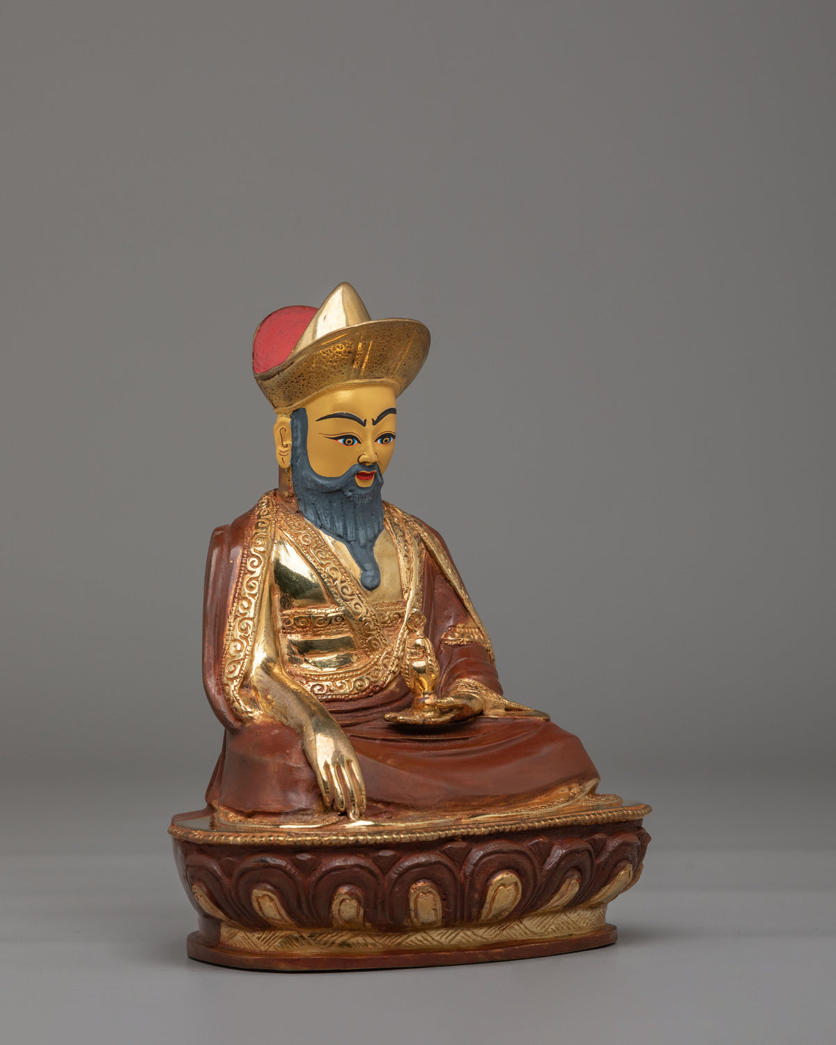 Tibetan Sacred Guru Shapdum Statue | Handcrafted Copper Art