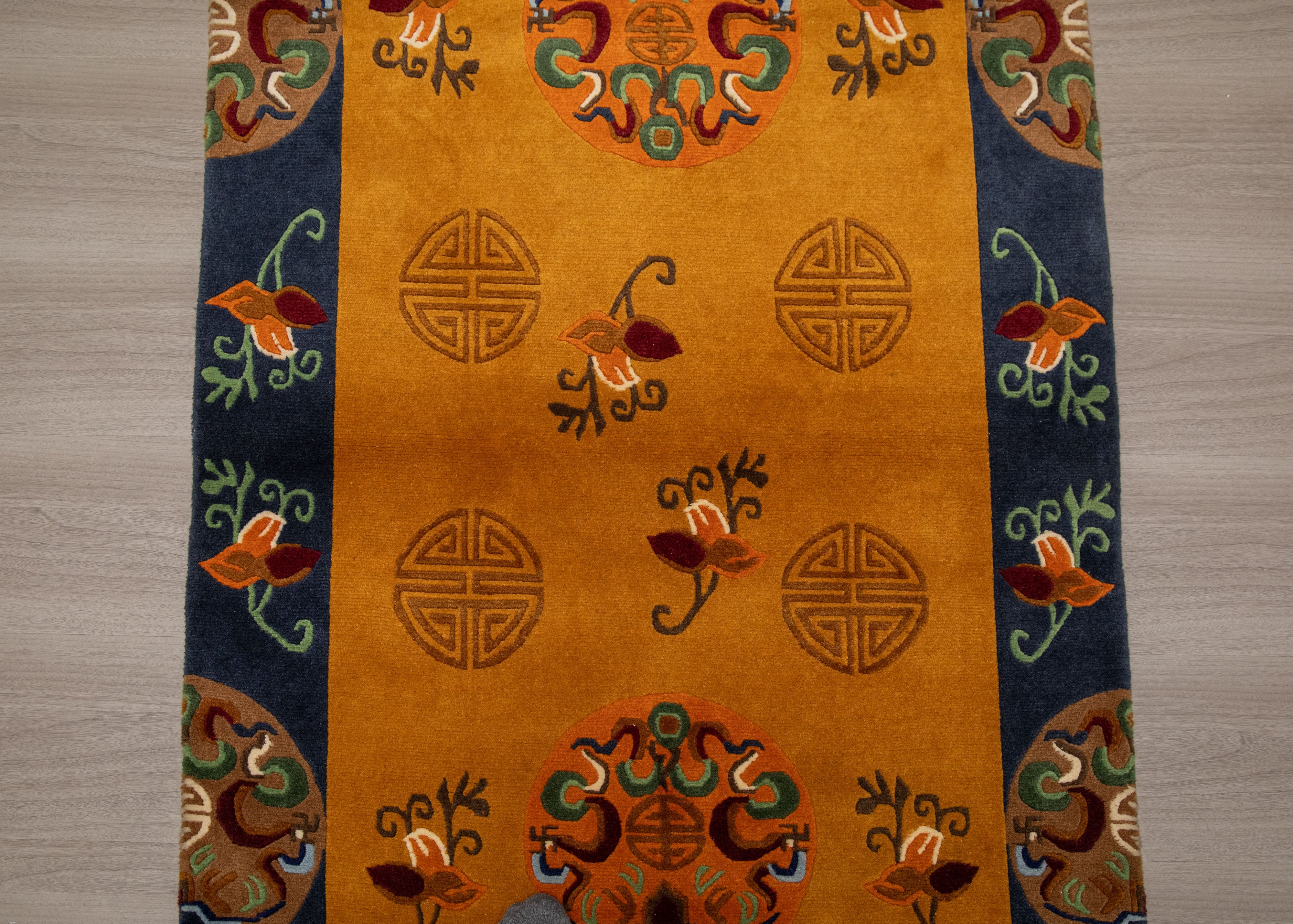 Tibetan Wool Rug | Handmade Spiritual Decor