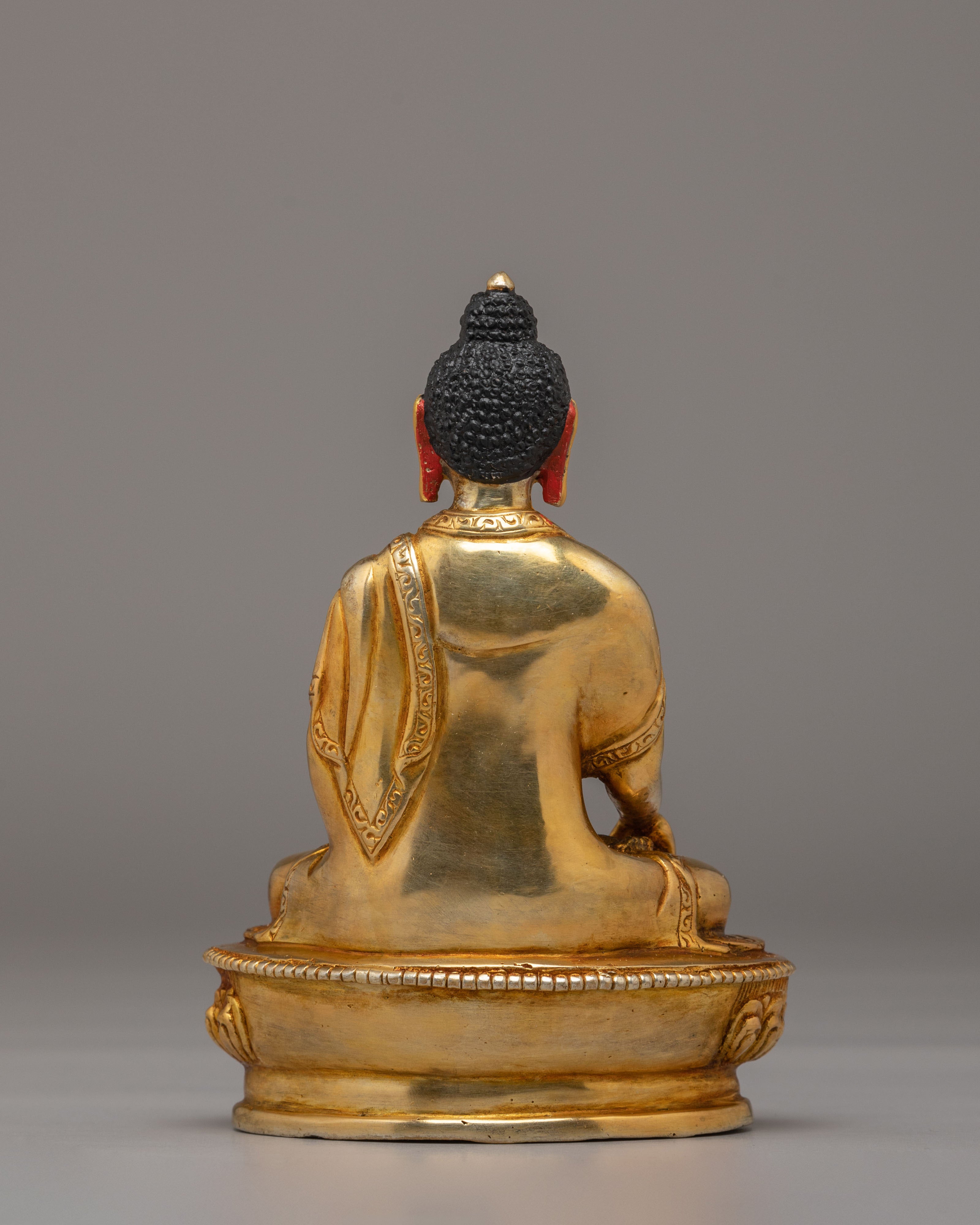 Scared Shakyamuni Buddha Sculpture | Gold Plated Meditation Altar Decor