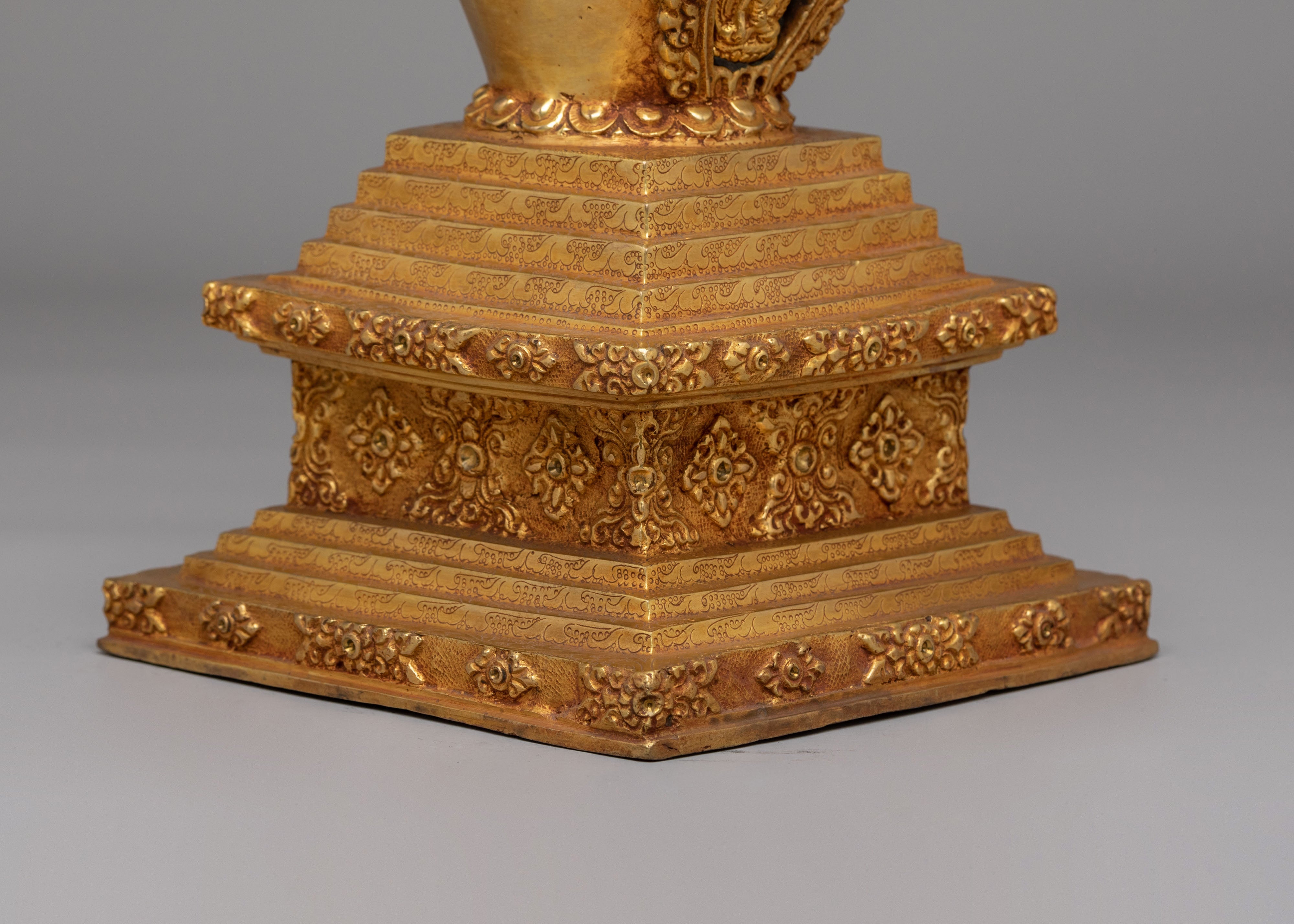 Handmade Altar Enlightenment Stupa | Sacred Buddhist Decor