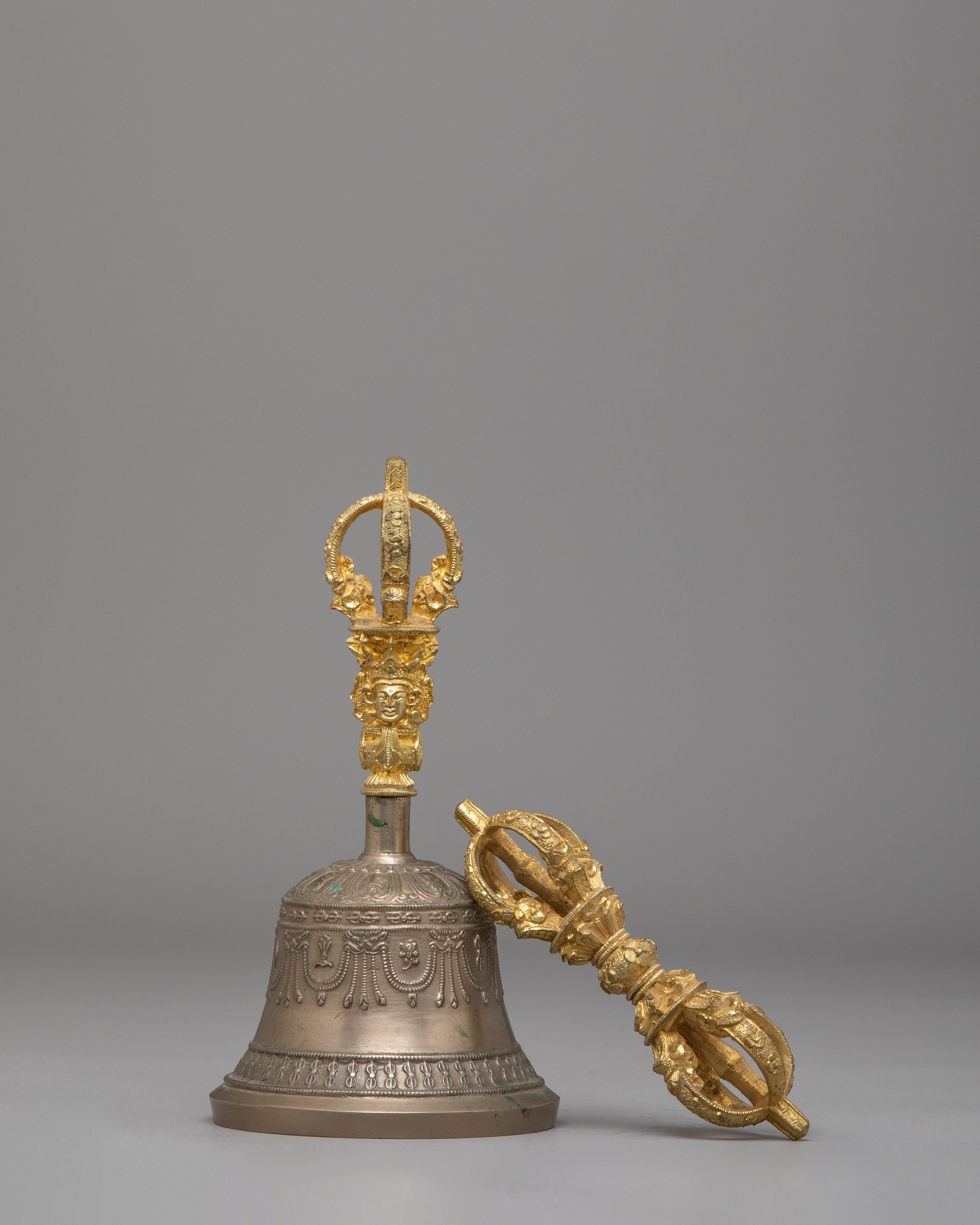Buddhist Altar Vajra & Bell Set | Handcrafted Ritual Tools for Meditation