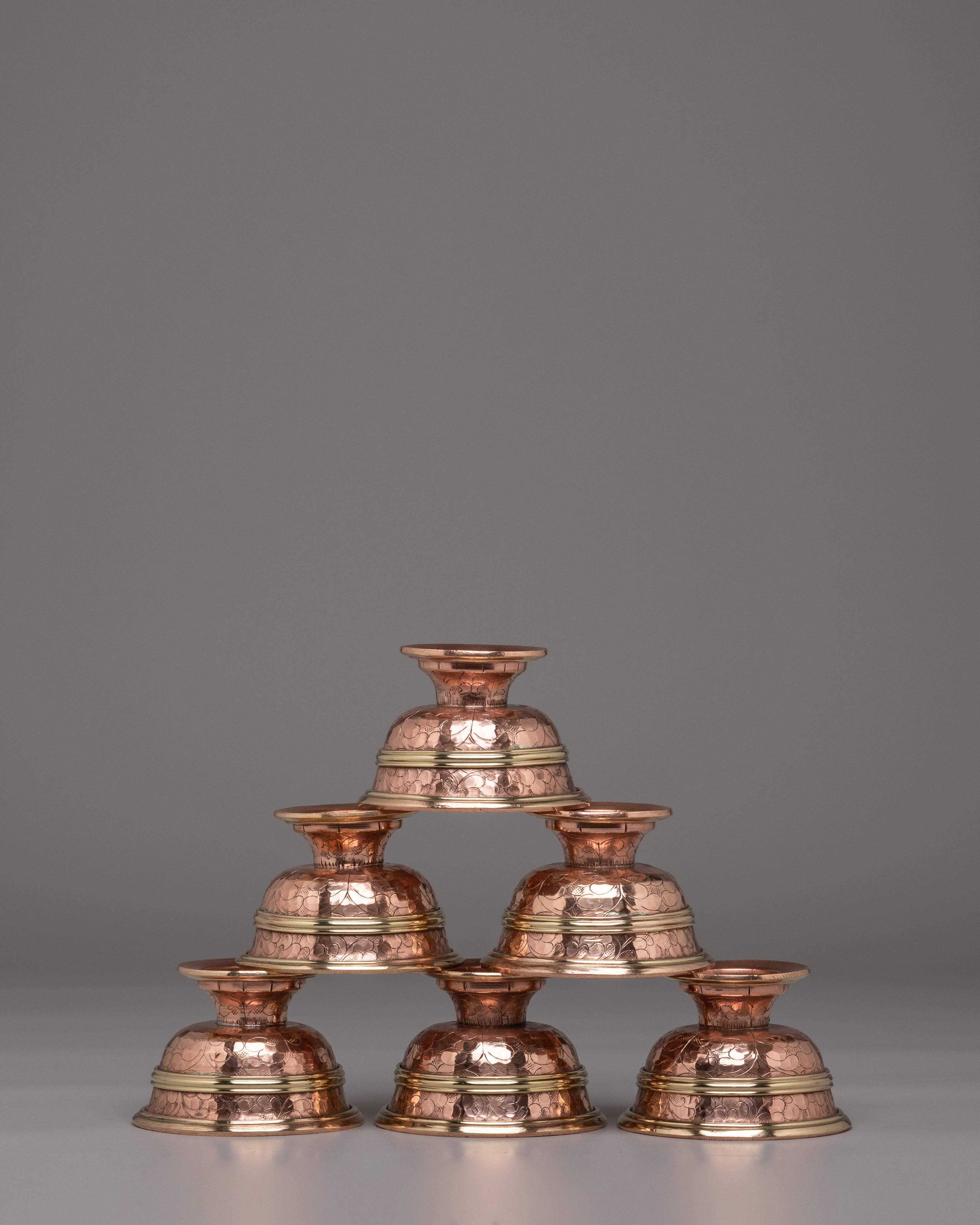Handcrafted Offering Bowls Set | Tibetan Altar Decor