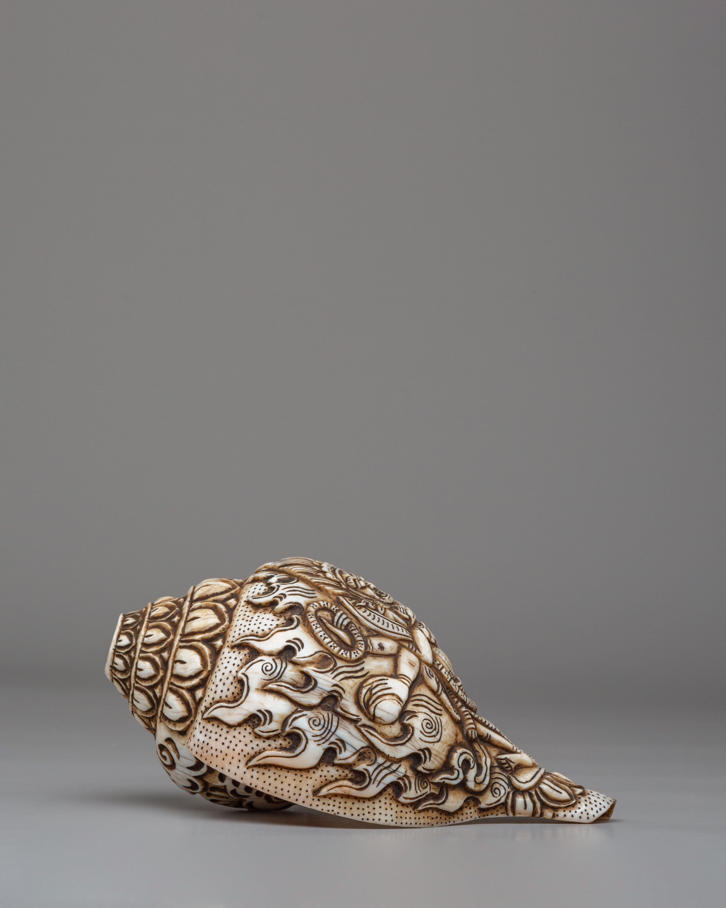 Traditional Sacred Buddhist Conch Shell | Handcrafted Ritual Tool