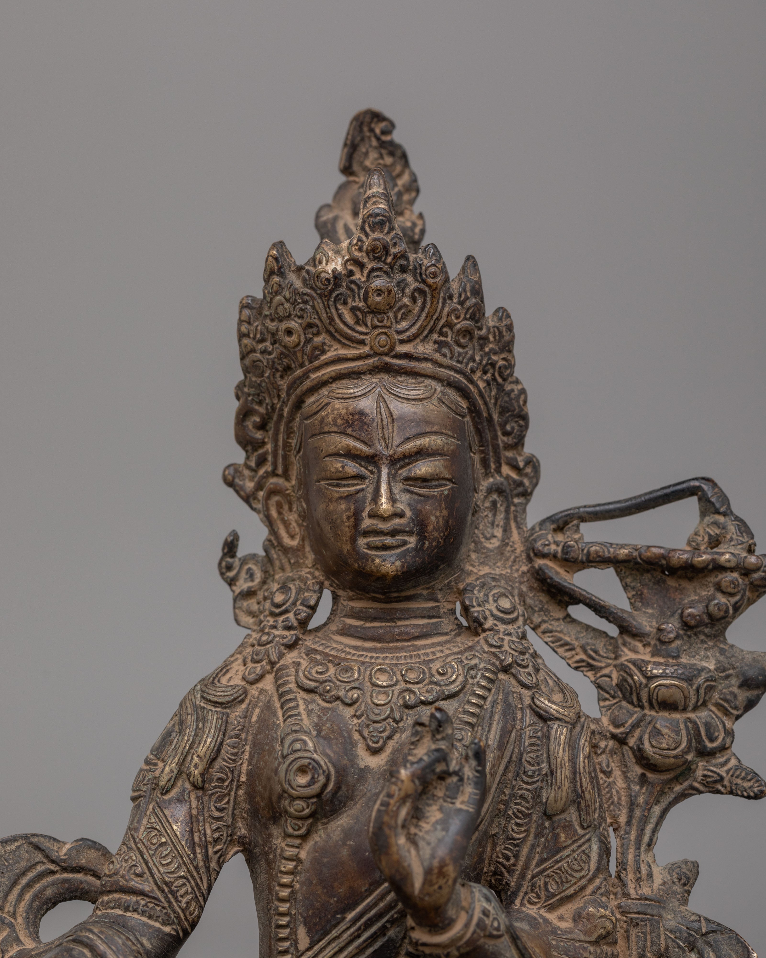 Handcrafted Red Tara Deity Statue | Sacred Tibetan Buddhist Art