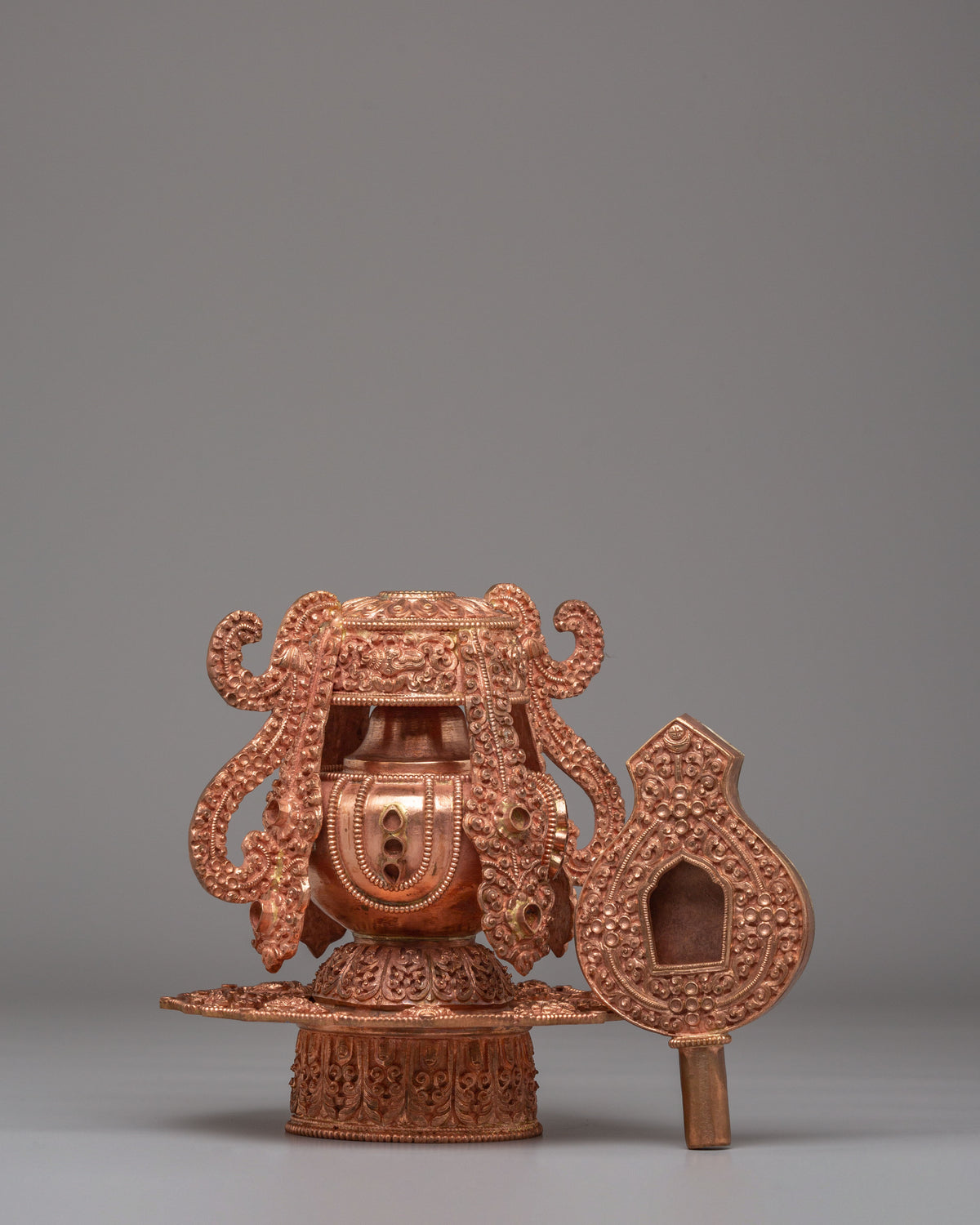 Handmade Long Life Vase | Copper Body Vase for Sacred Decor