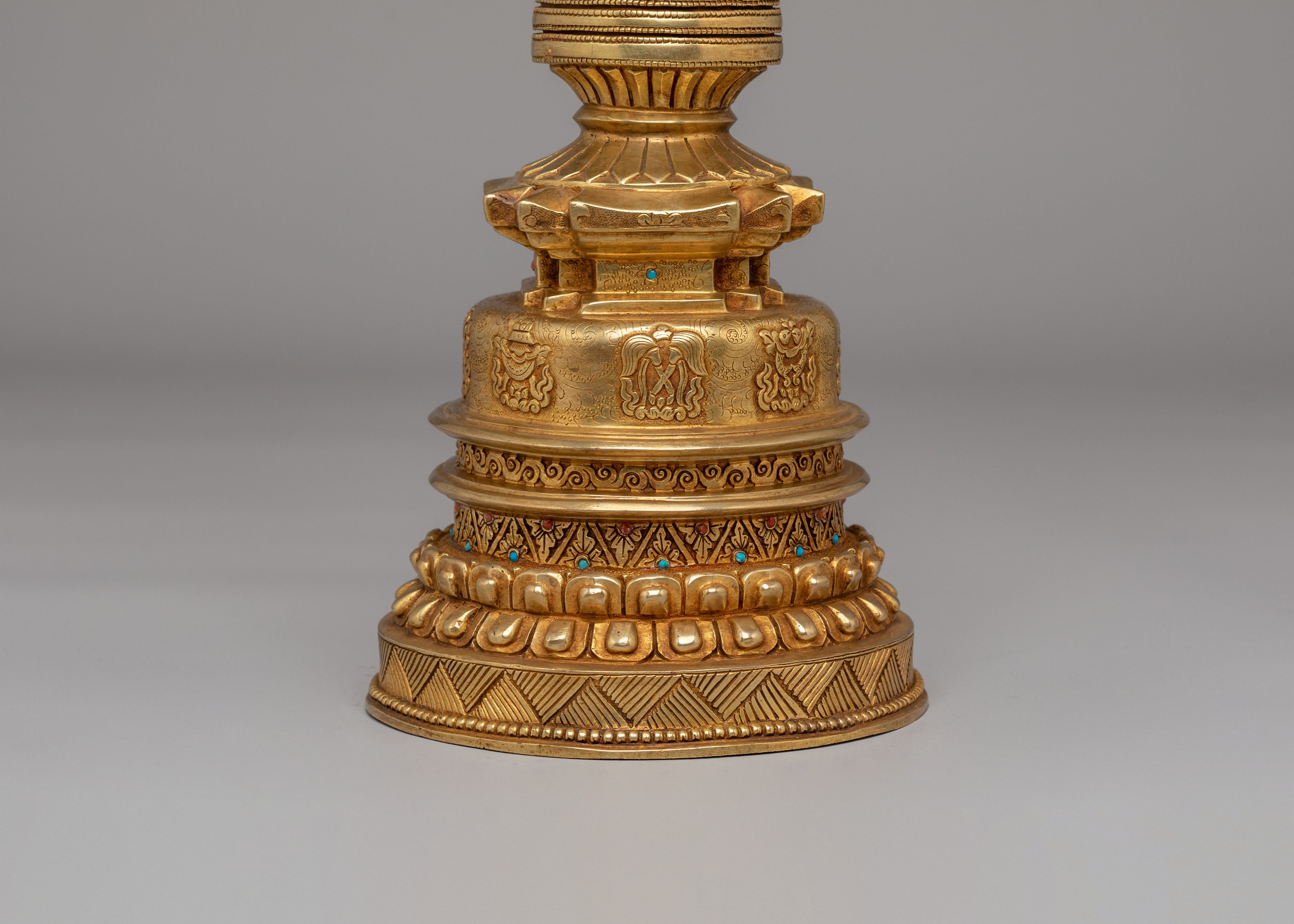 Ritual Kadampa Stupa | Gold Plated Buddhist Decor