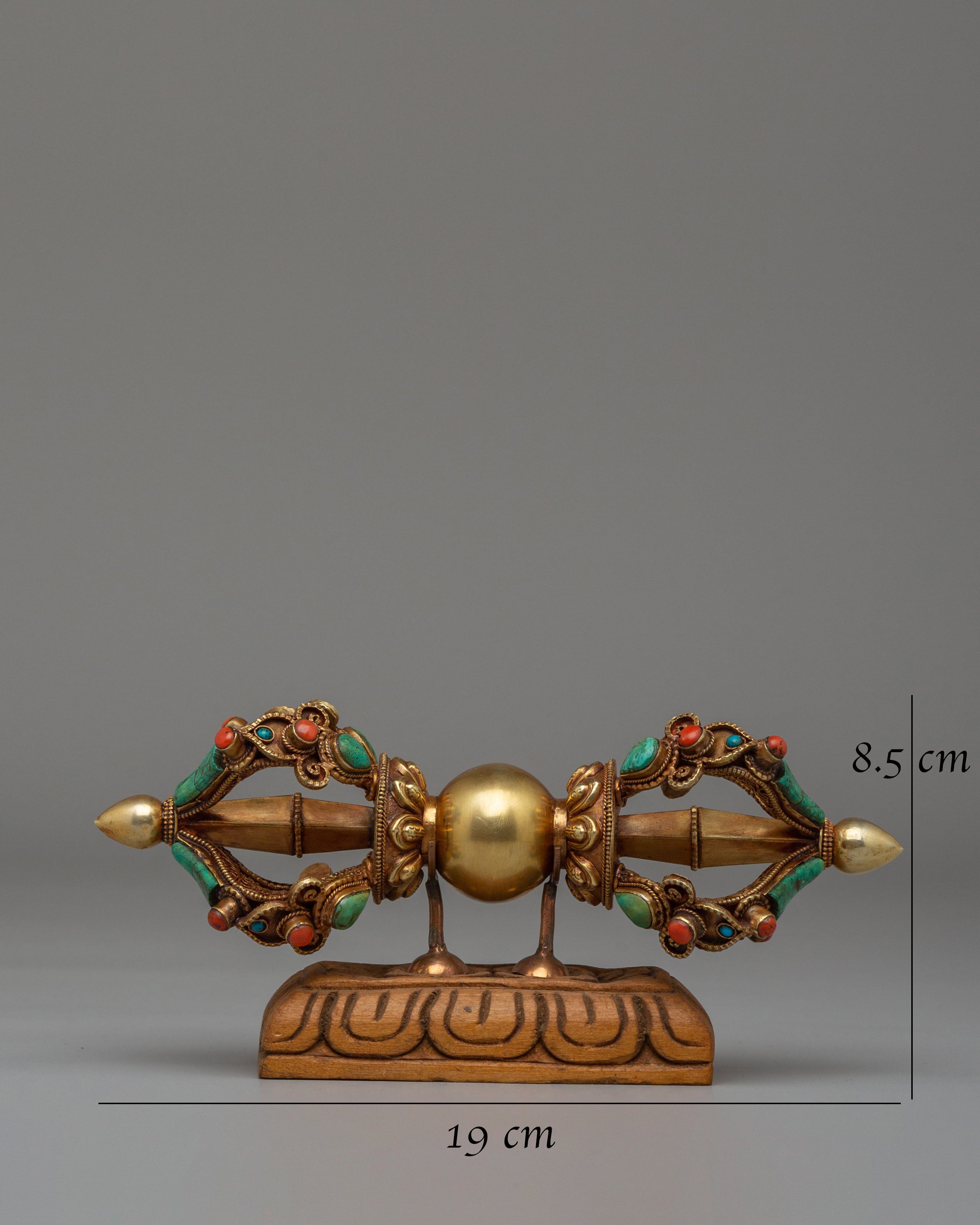 Handmade Buddhist Vajra With Stand | Tibetan Thunderbolt Dorje