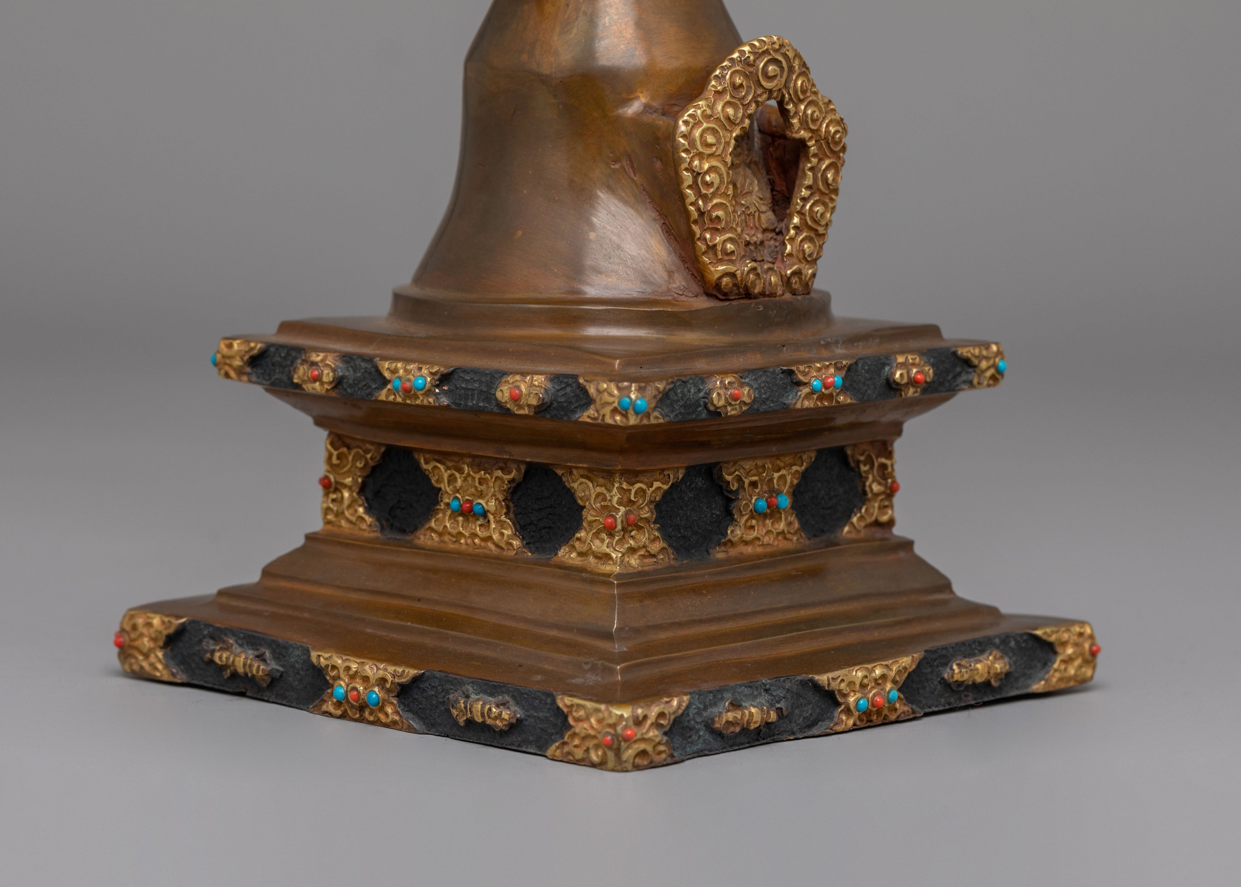 Eight Great Tibetan Stupa Set | Sacred Buddhist Shrine Decor