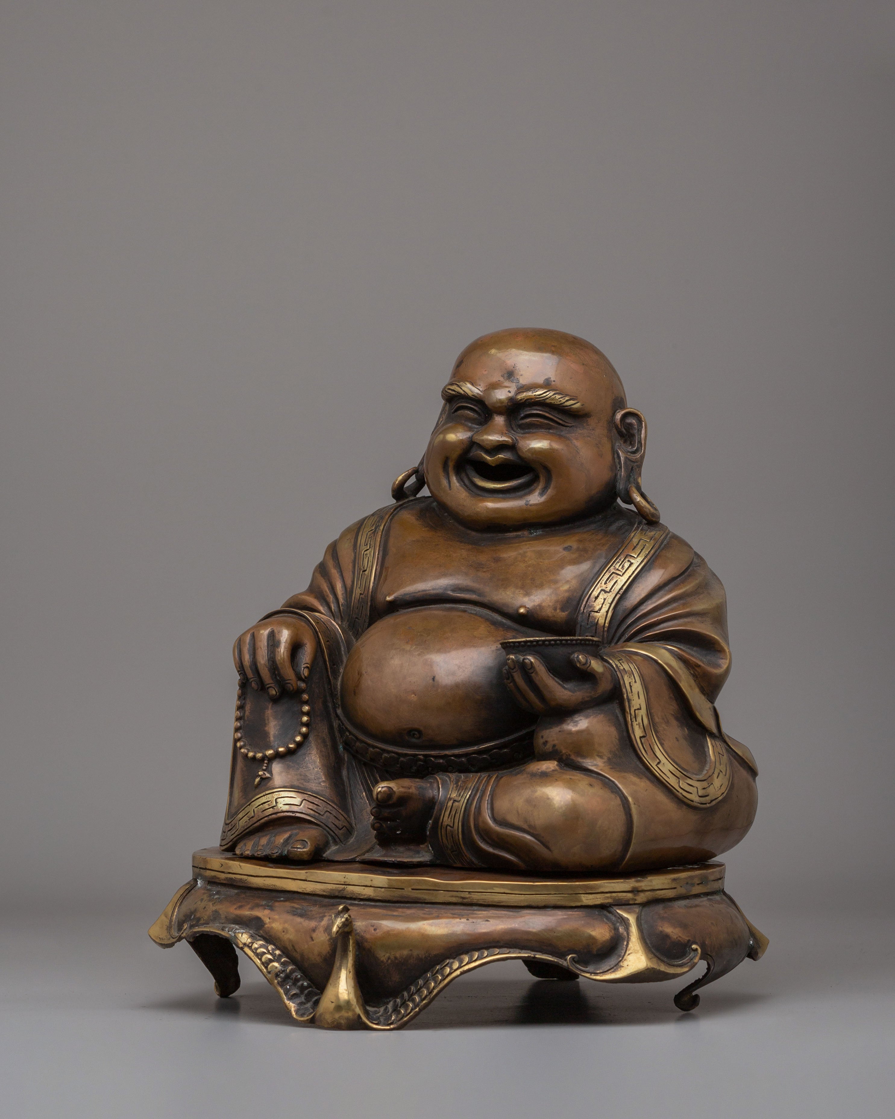 Handcrafted Laughing Buddha Incense Burner | Decorative Incense Burner for Meditation
