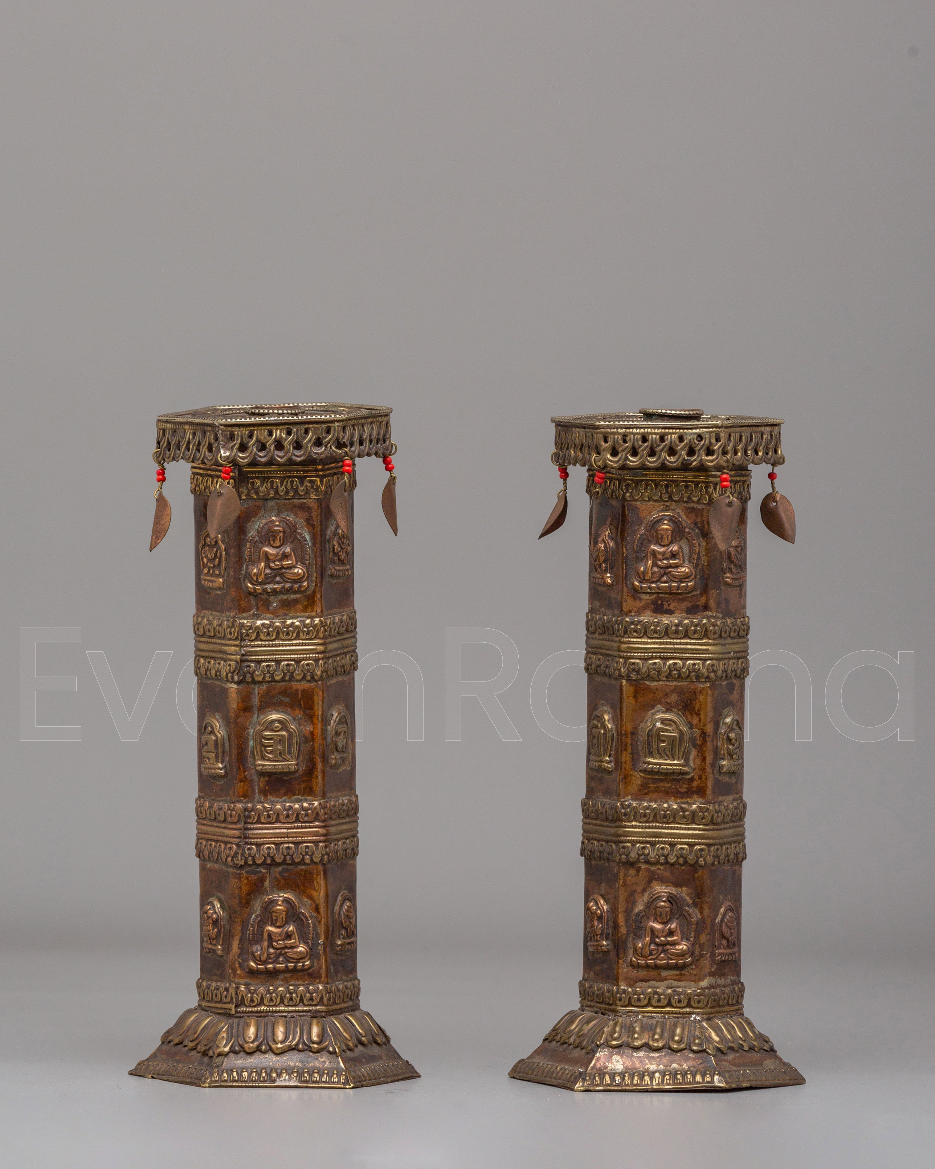 Himalayan Carved Incense Burner Pair