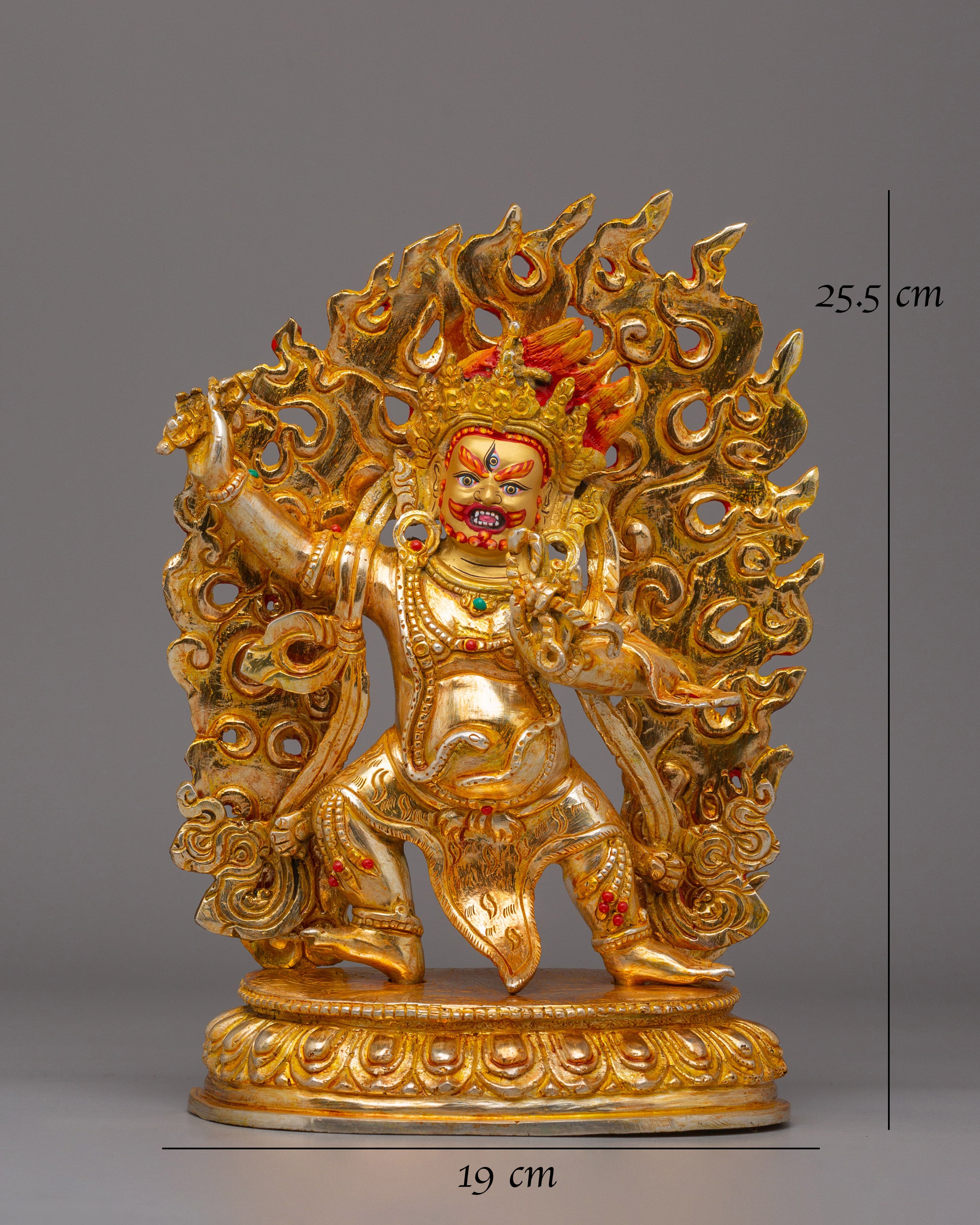 Divine Vajrapani Statue | Electro Gold Plated Protector Deity