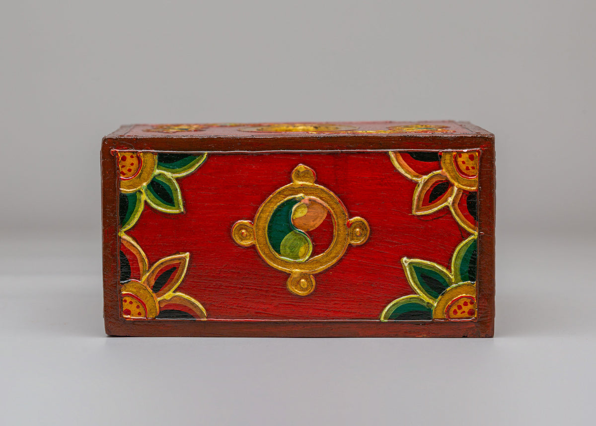 Tibetan Decorative Tissue Box | Handcrafted Wooden Tissue Holder