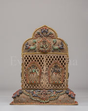 Buddhist Ghau Box with Deity Carvings