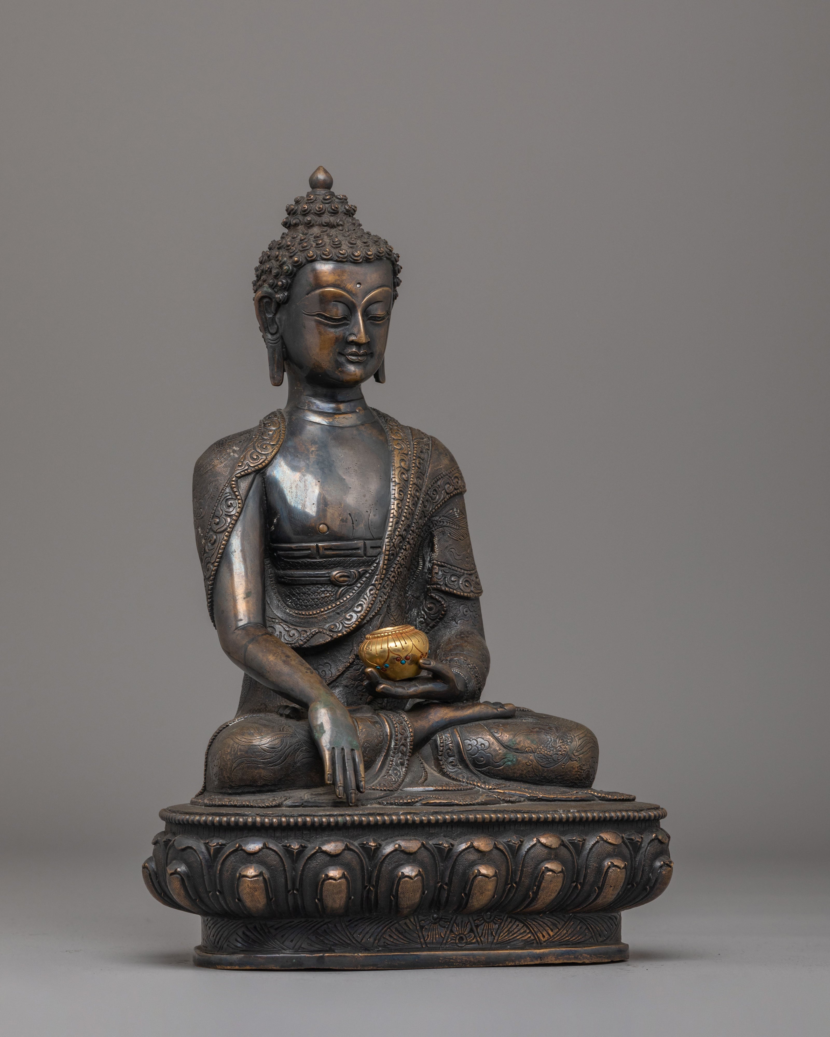 Traditional Himalayan Shakyamuni Buddha Figure | Artwork for Spiritual Decor