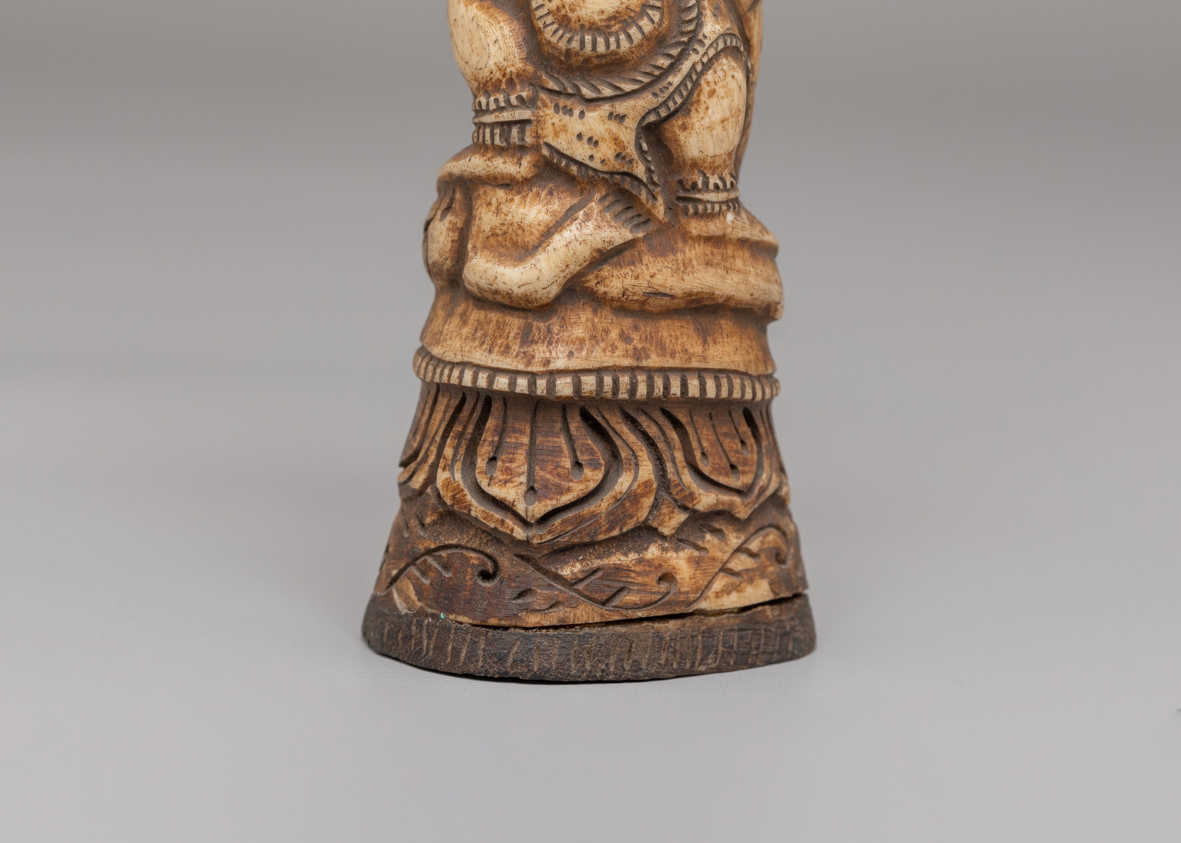 Handcrafted Mahakala Bone Stamp | Sacred Altar Art