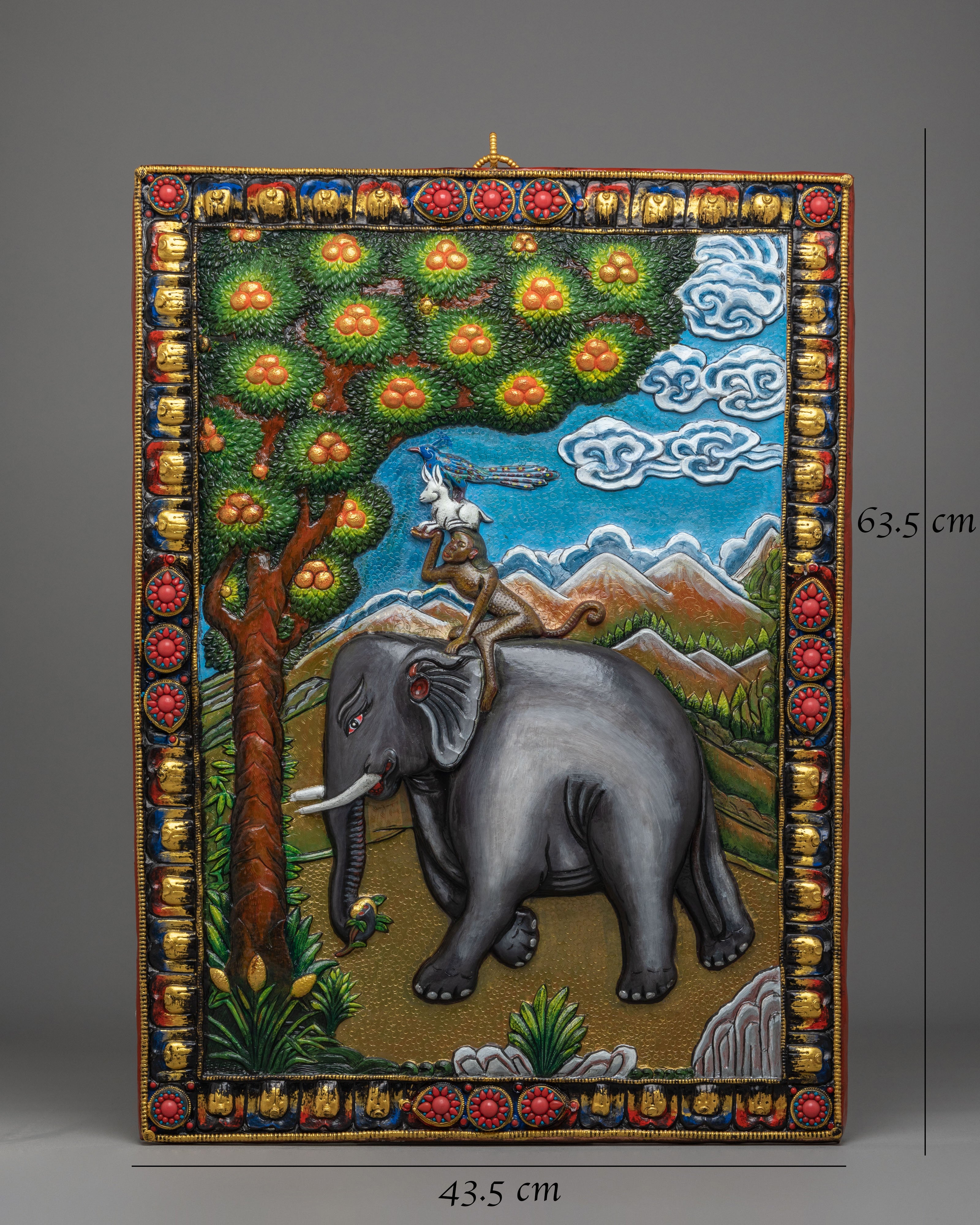 Handcrafted 4 Harmonious Friends Wall Hanging | Buddhist Sacred Wall Decor