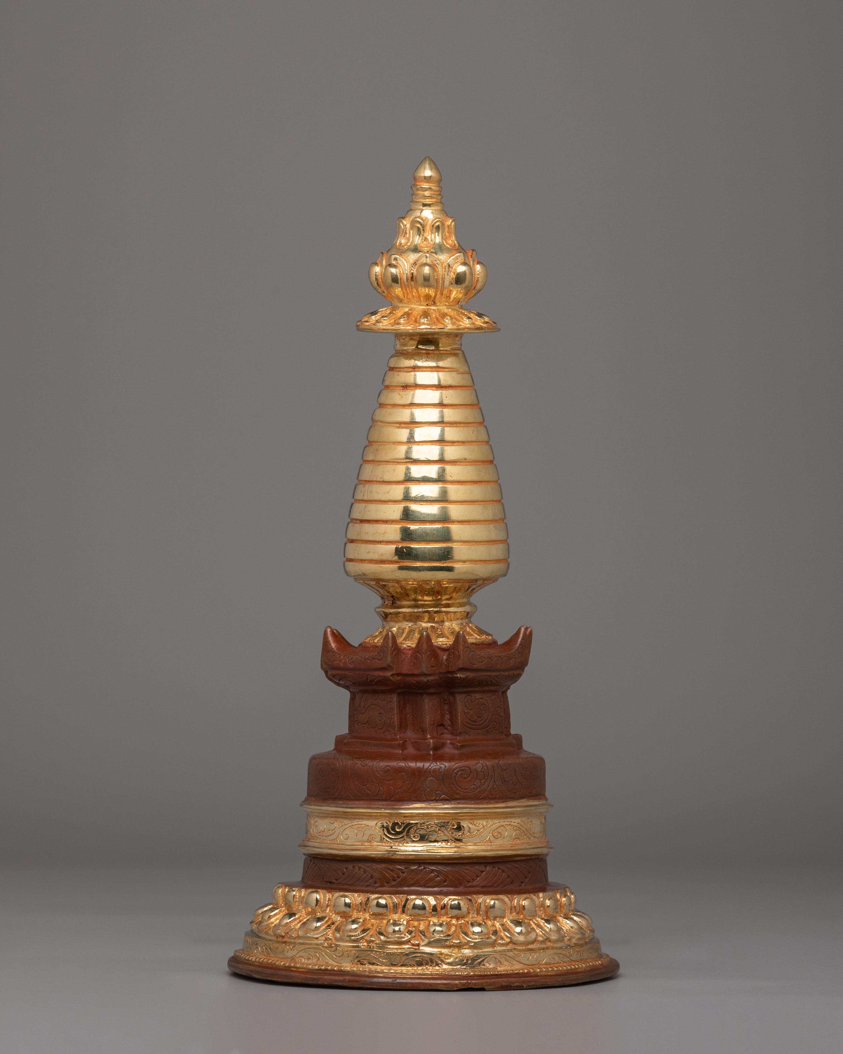 Handmade Kadampa Stupa | Buddhist Copper Stupa for Altar