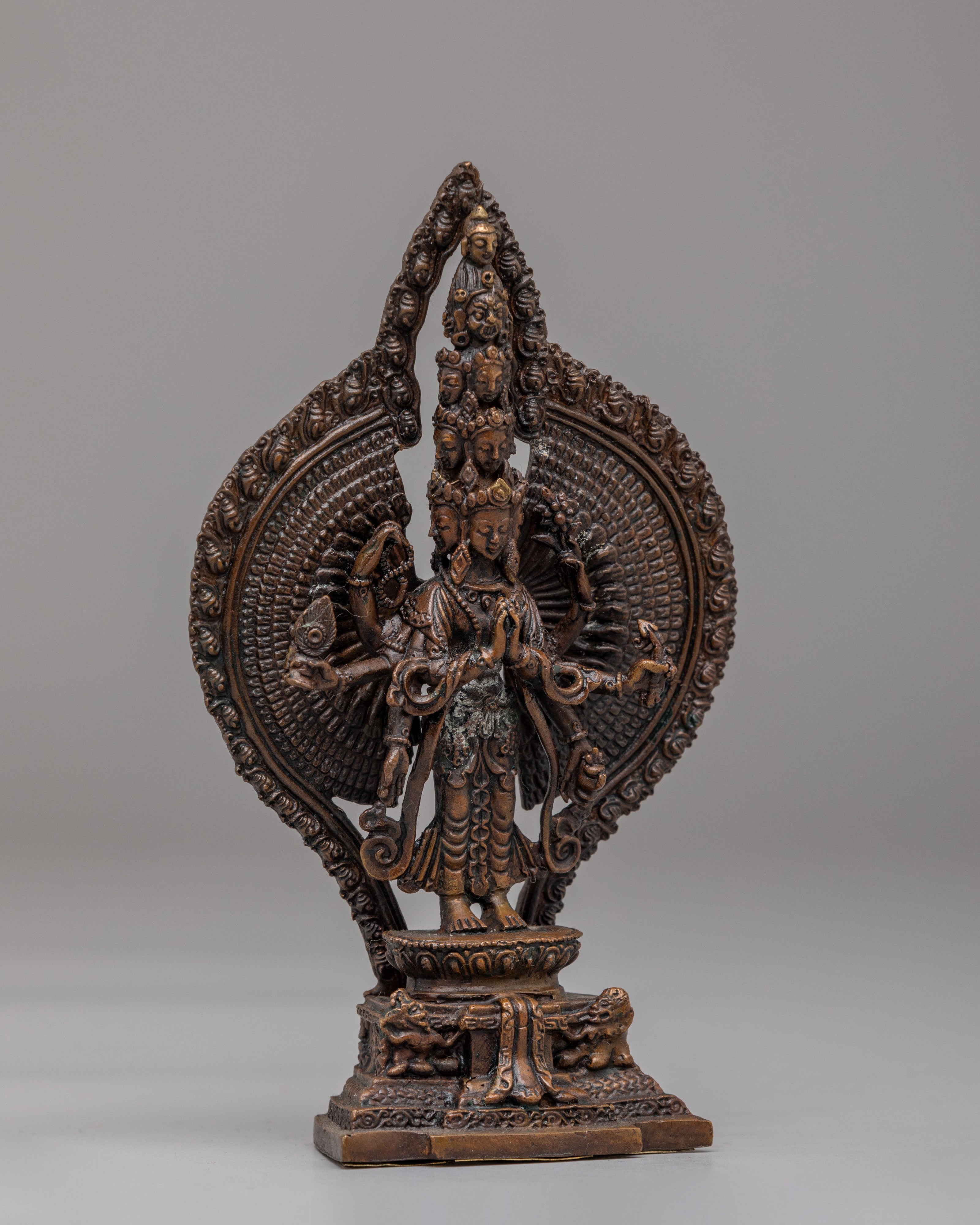 Handmade 1000-Armed Chenrezig Statue | Tibetan Avalokiteshvara Bodhisattva Sculpture