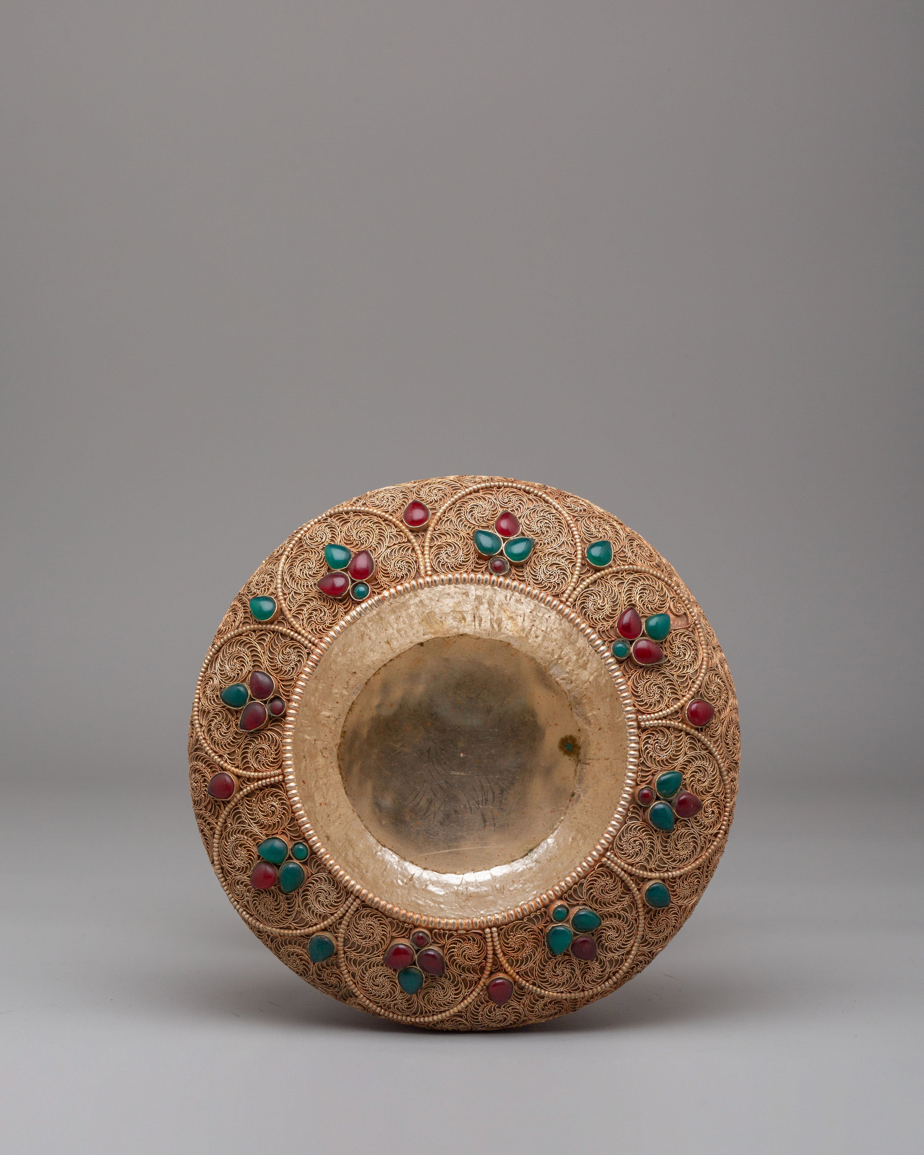 Tibetan Filigree Rice Pot | Handcrafted Ritual Vessel