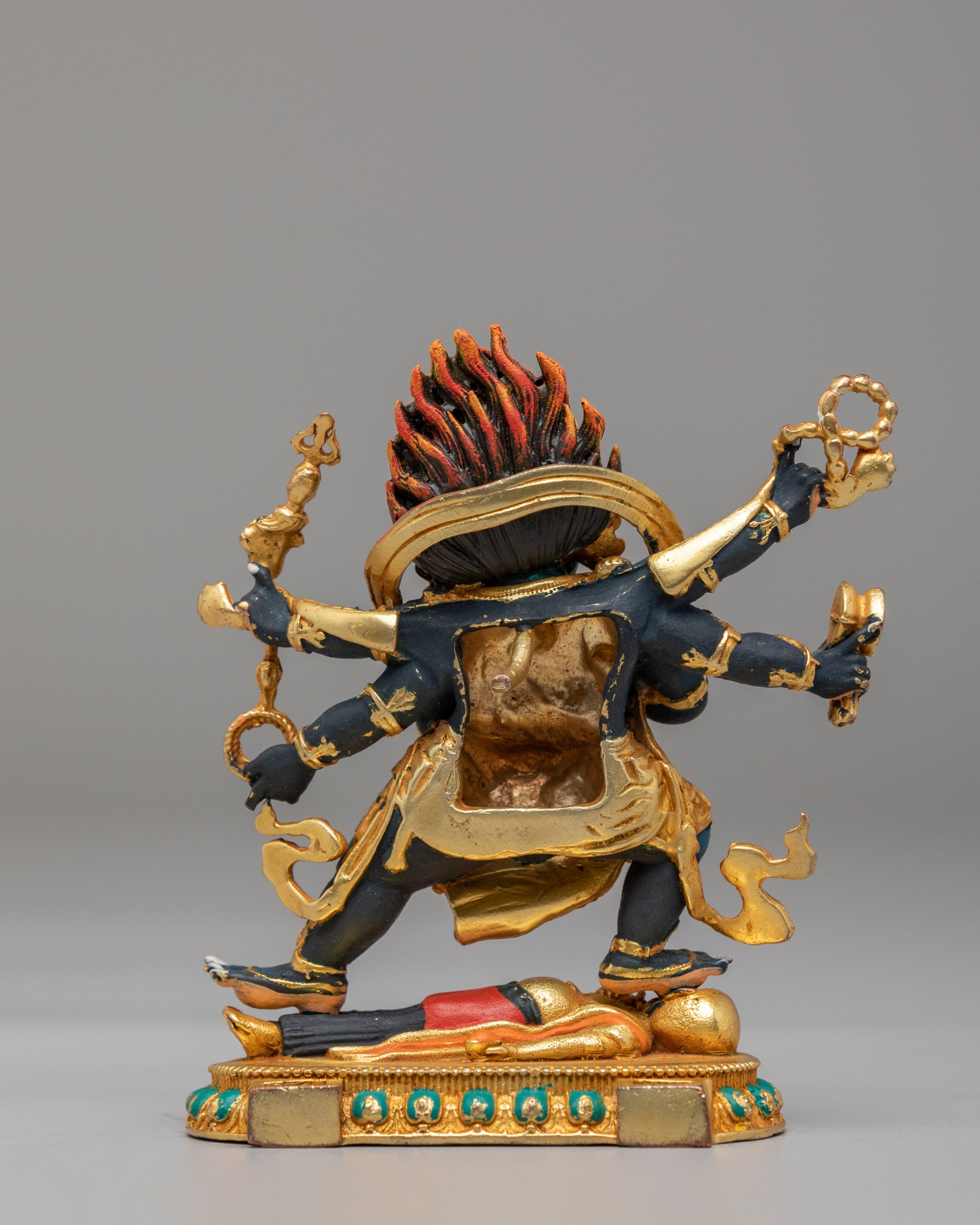Buddhist Six-Armed Mahakala Statue | Tibetan Protector Deity Artwork