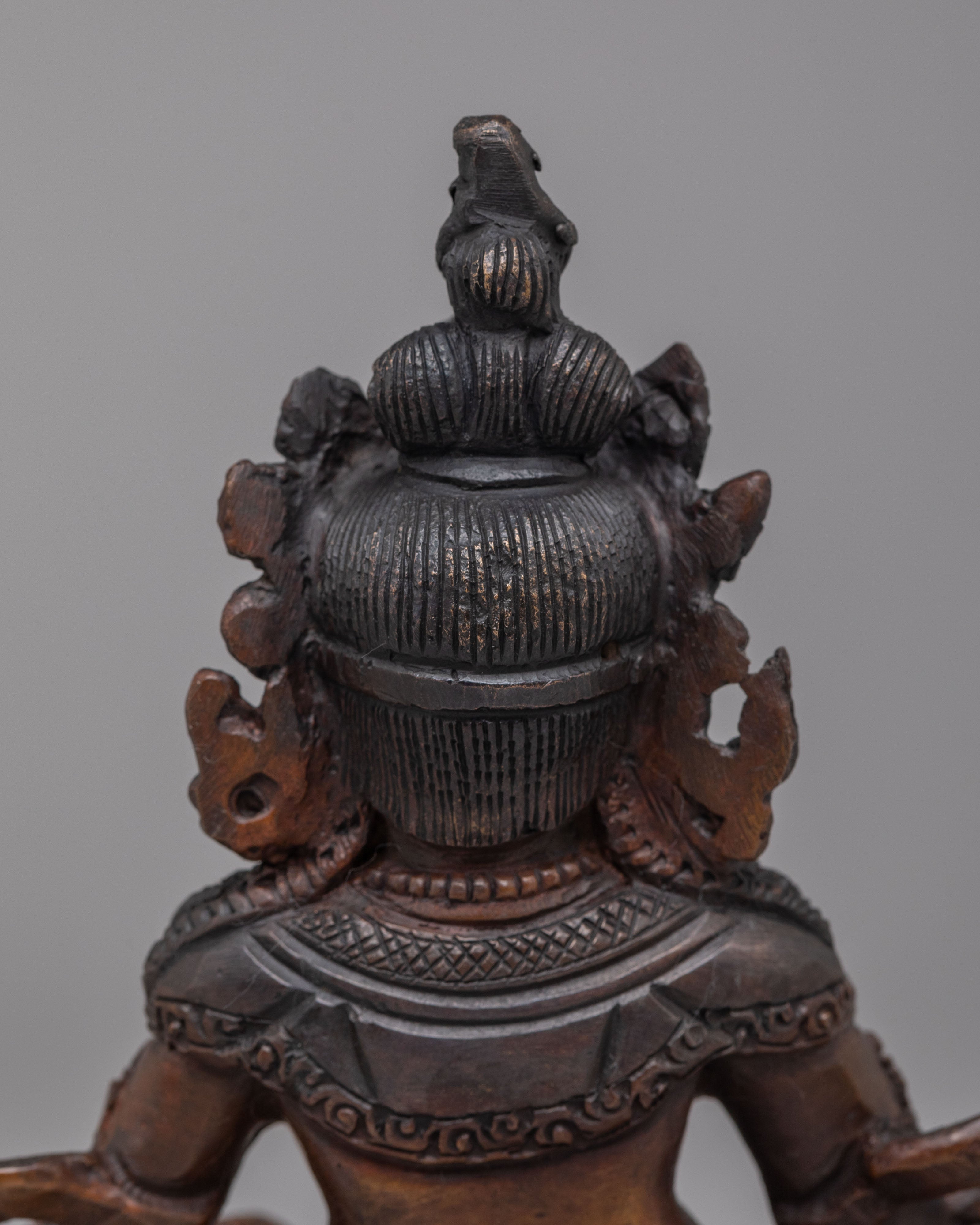 Dzambhala Wealth Protector Deity Statue | Copper Buddhist Altar Decor