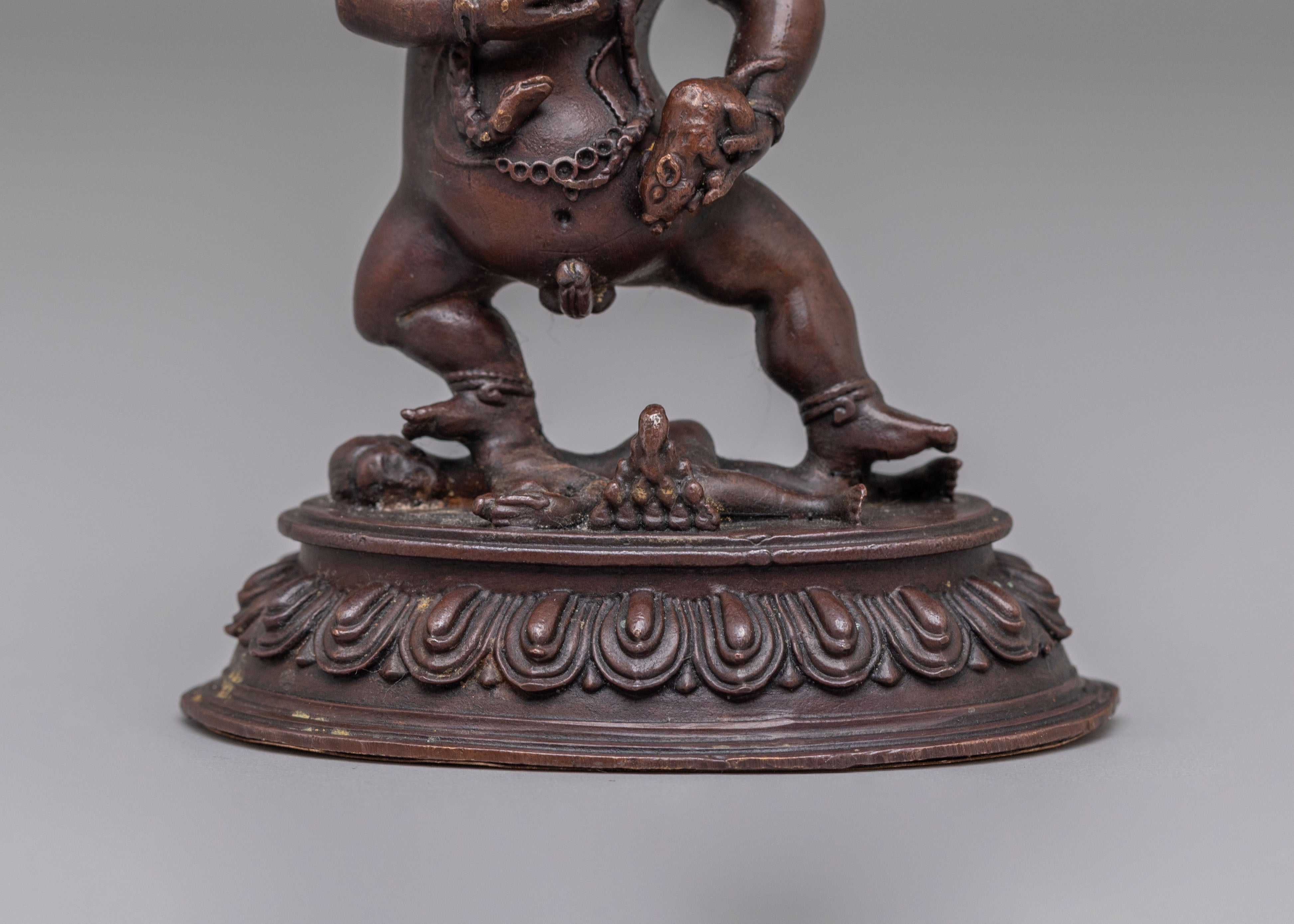 Tibetan Black Dzambhala Sculpture | Symbol of Abundance, Protection, and Enlightened