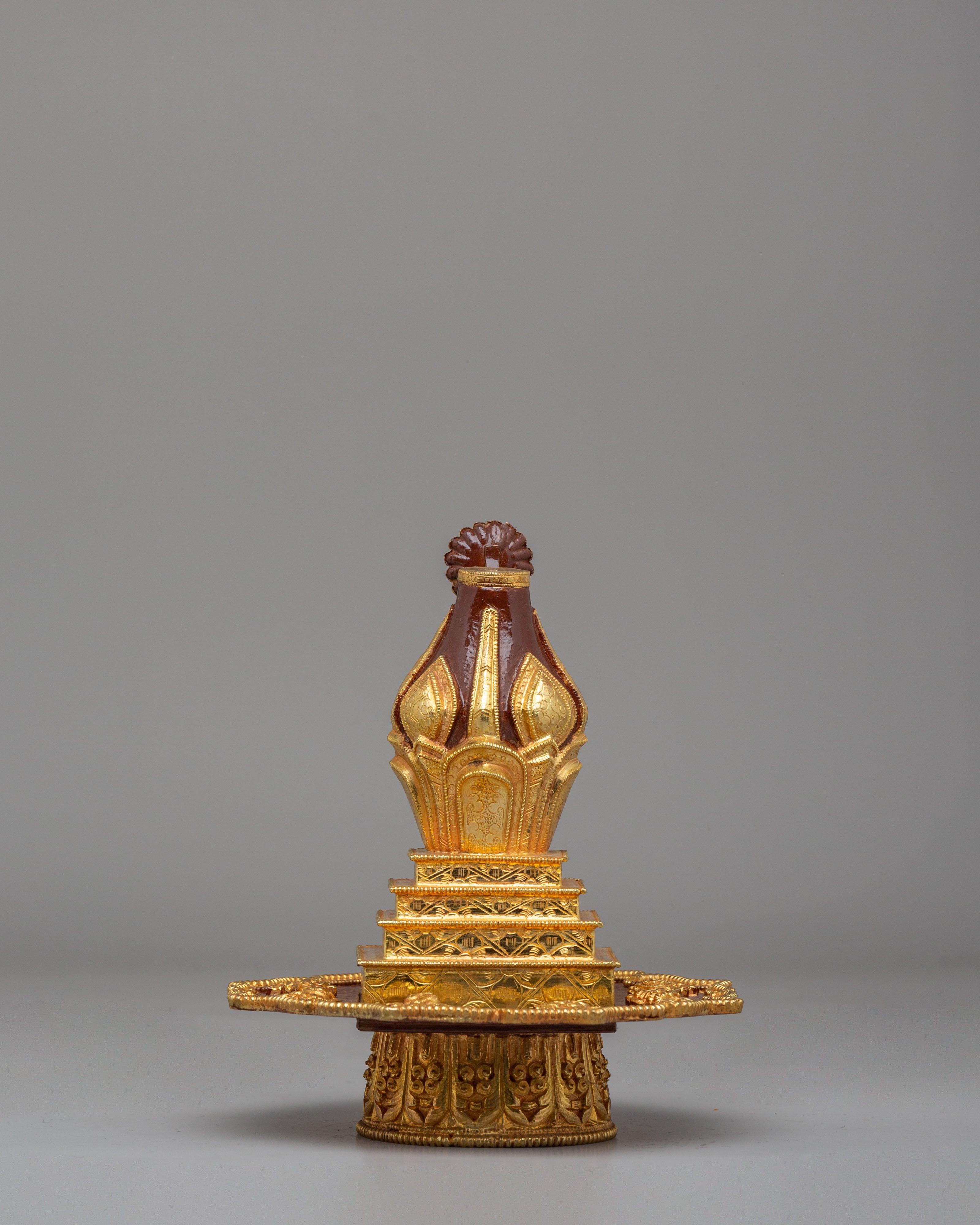 Handmade Gold-Plated Torma | Multi Deity Mandala