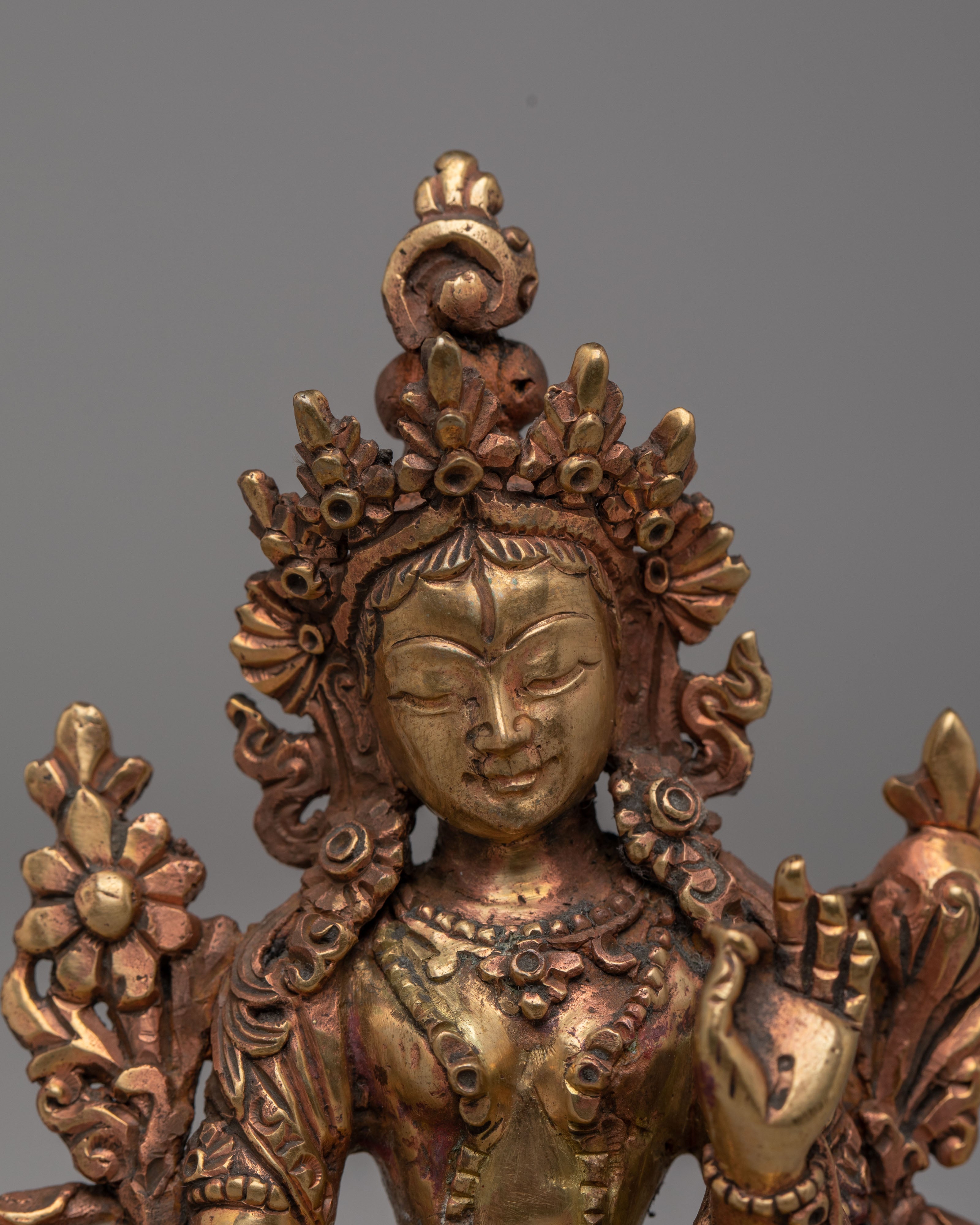 Handcrafted White Tara Deity Statue | Tibetan Buddhist Decor