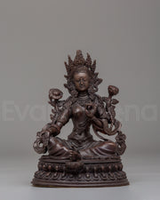 Handmade Green Tara Altar Statue | Spiritual Decor for Meditation &amp; Rituals