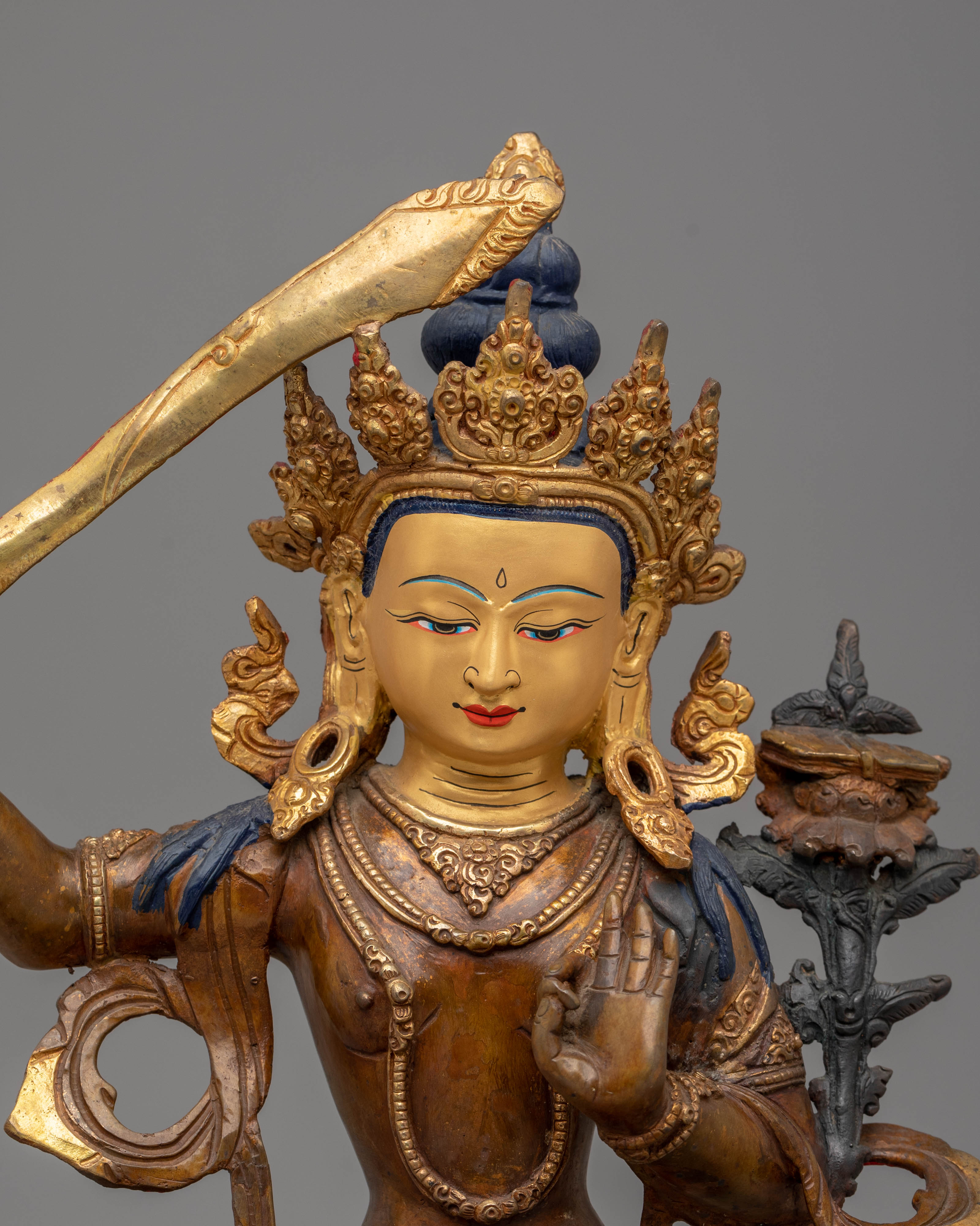 Handcrafted Manjushri Statue of Power and Wisdom | Spiritual Home Decor