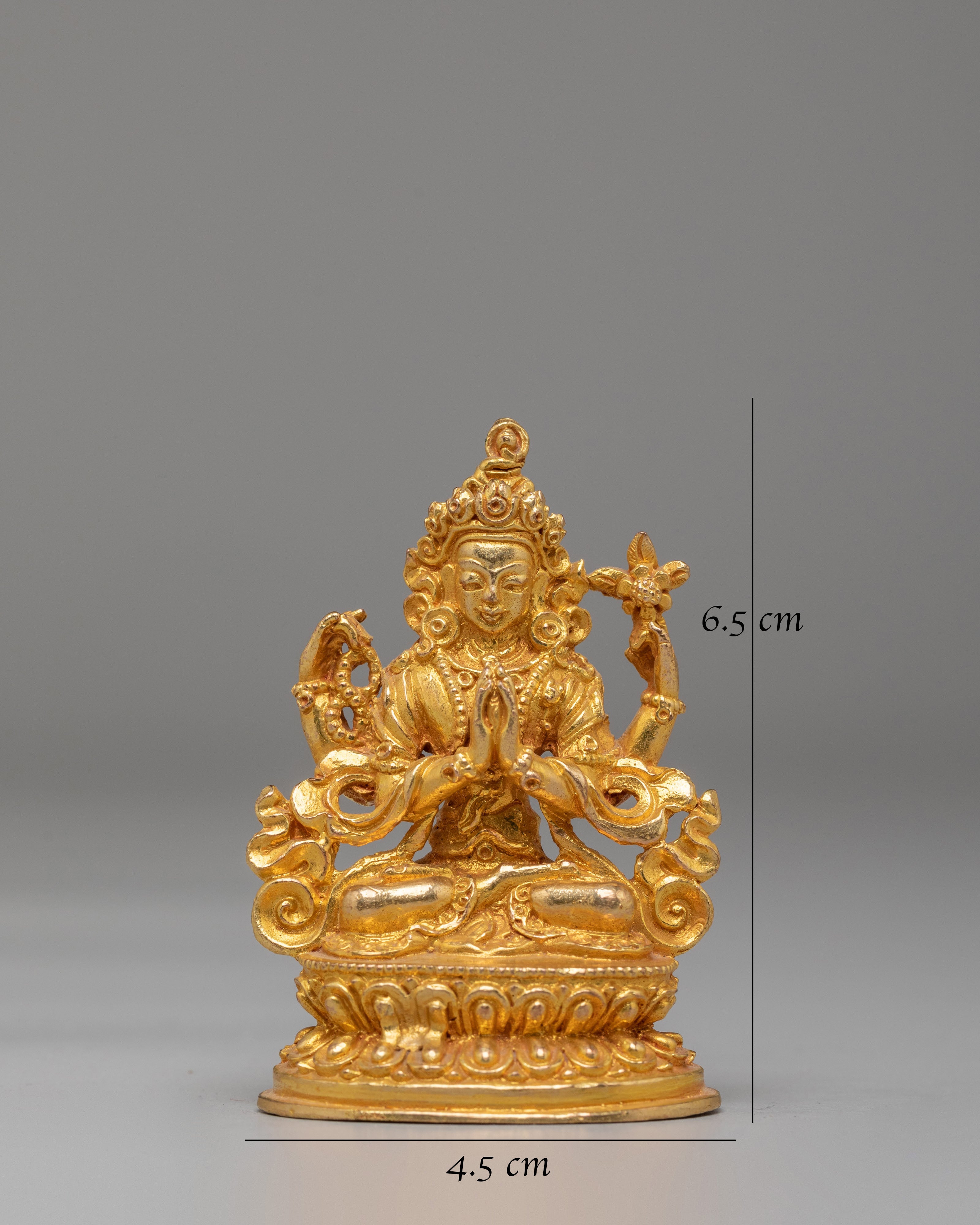 Ceremonial Buddhist Chenrezig Statue | Tibetan Avalokiteshvara Deity