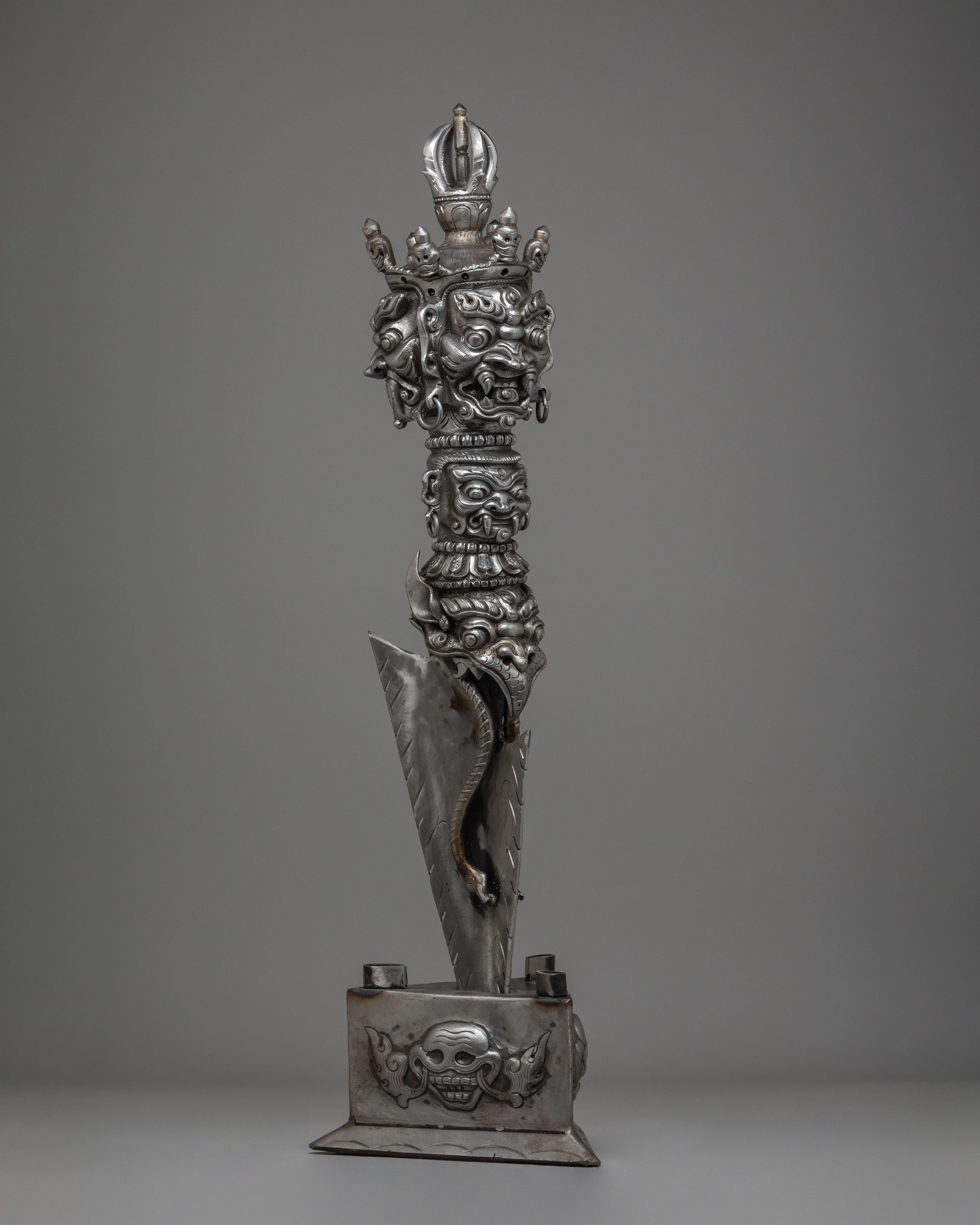 Traditional Tibetan Phurba Dagger | Sacred Ritual Tool for Spiritual Ceremonies