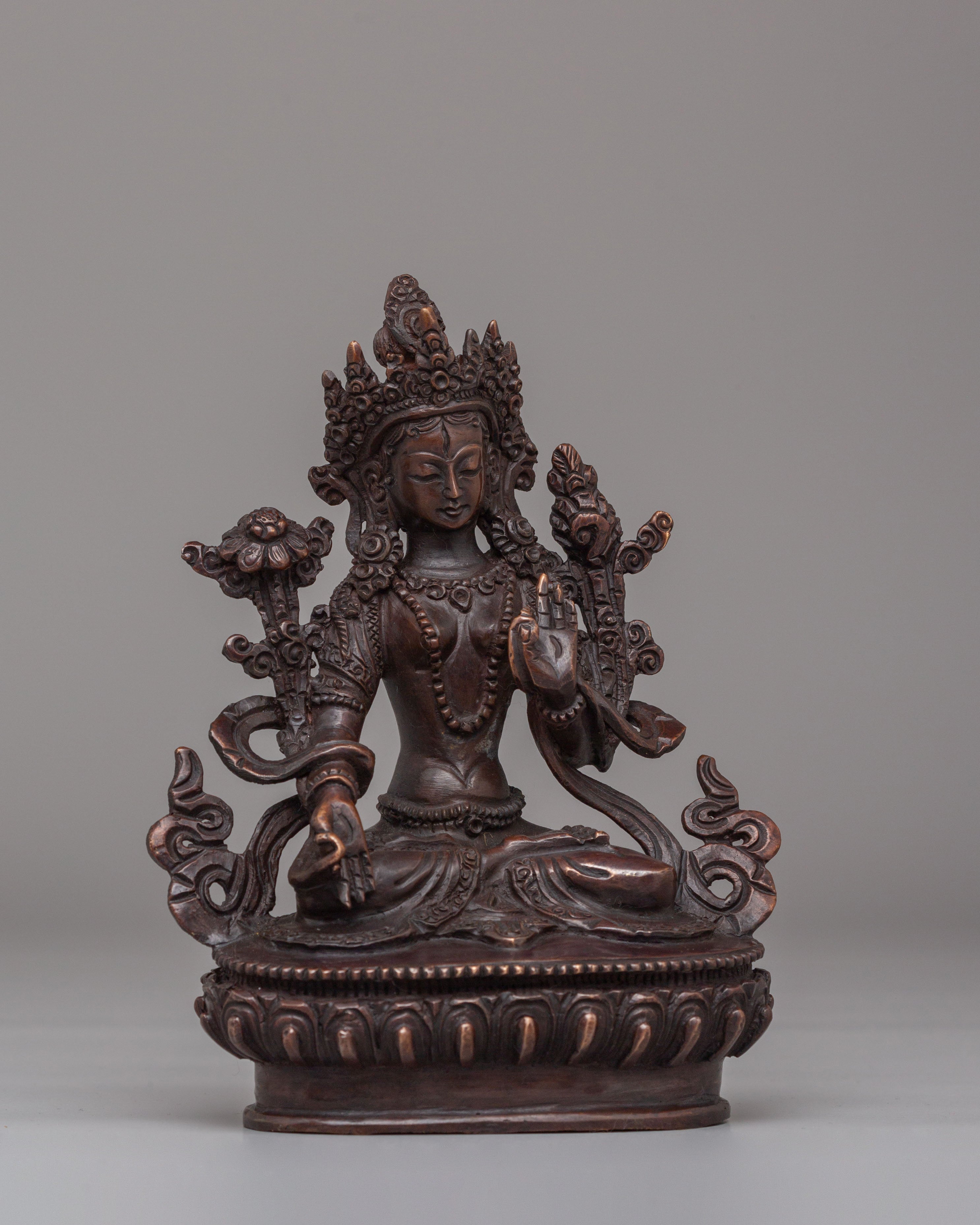 Himalayan White Tara Buddhist Statue | Tibetan Goddess of Compassion