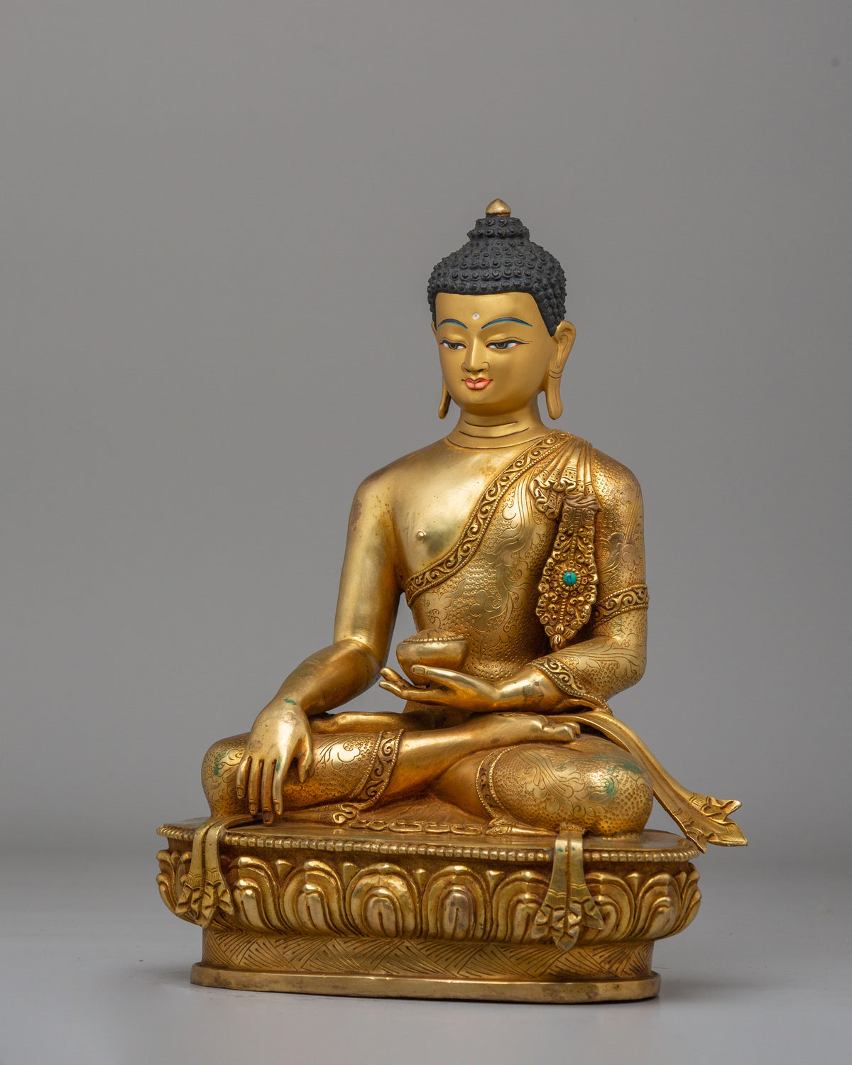 Tathagata Shakyamuni Buddha Statue | Gold Plated Buddhist Sculpture