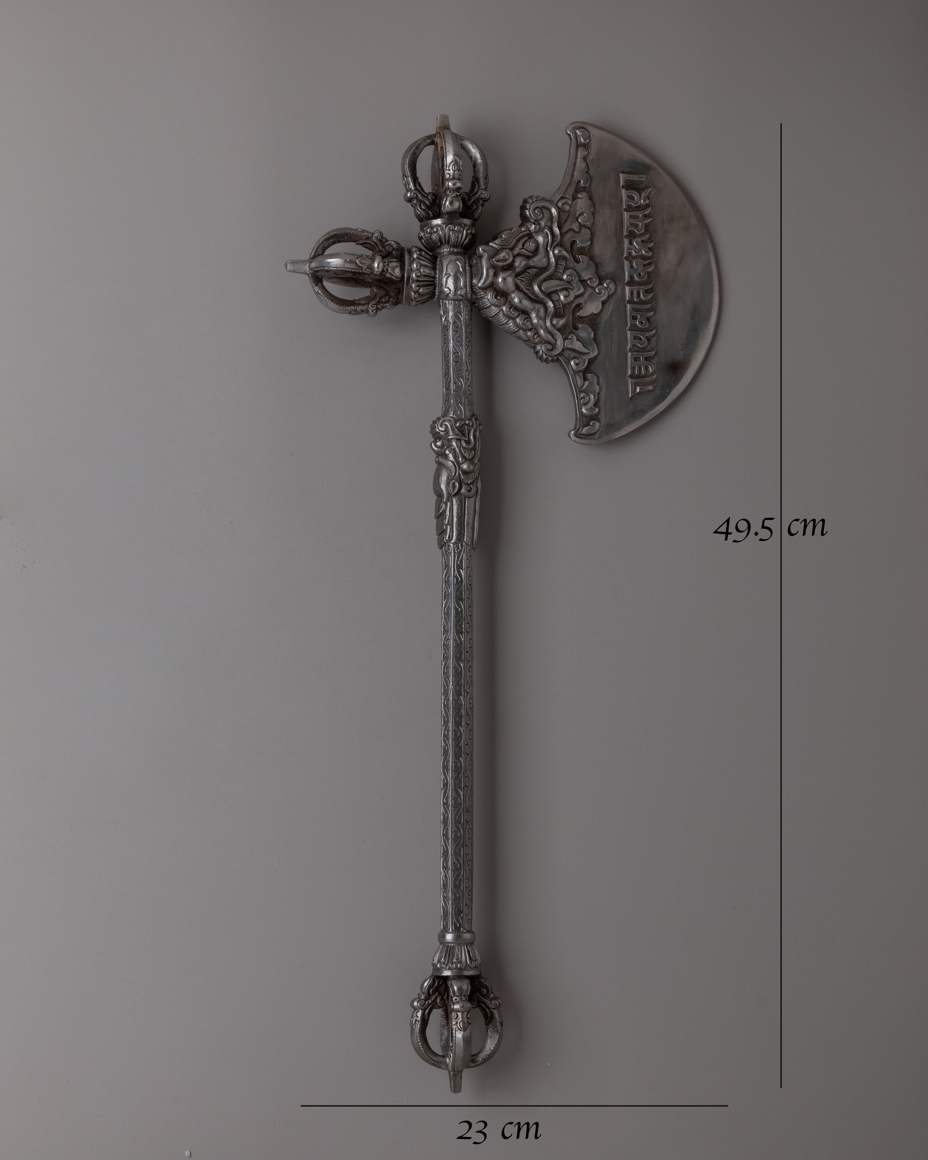 Himalayan Handcrafted Tibetan Axe | Sacred Iron Axe for Ritual Use