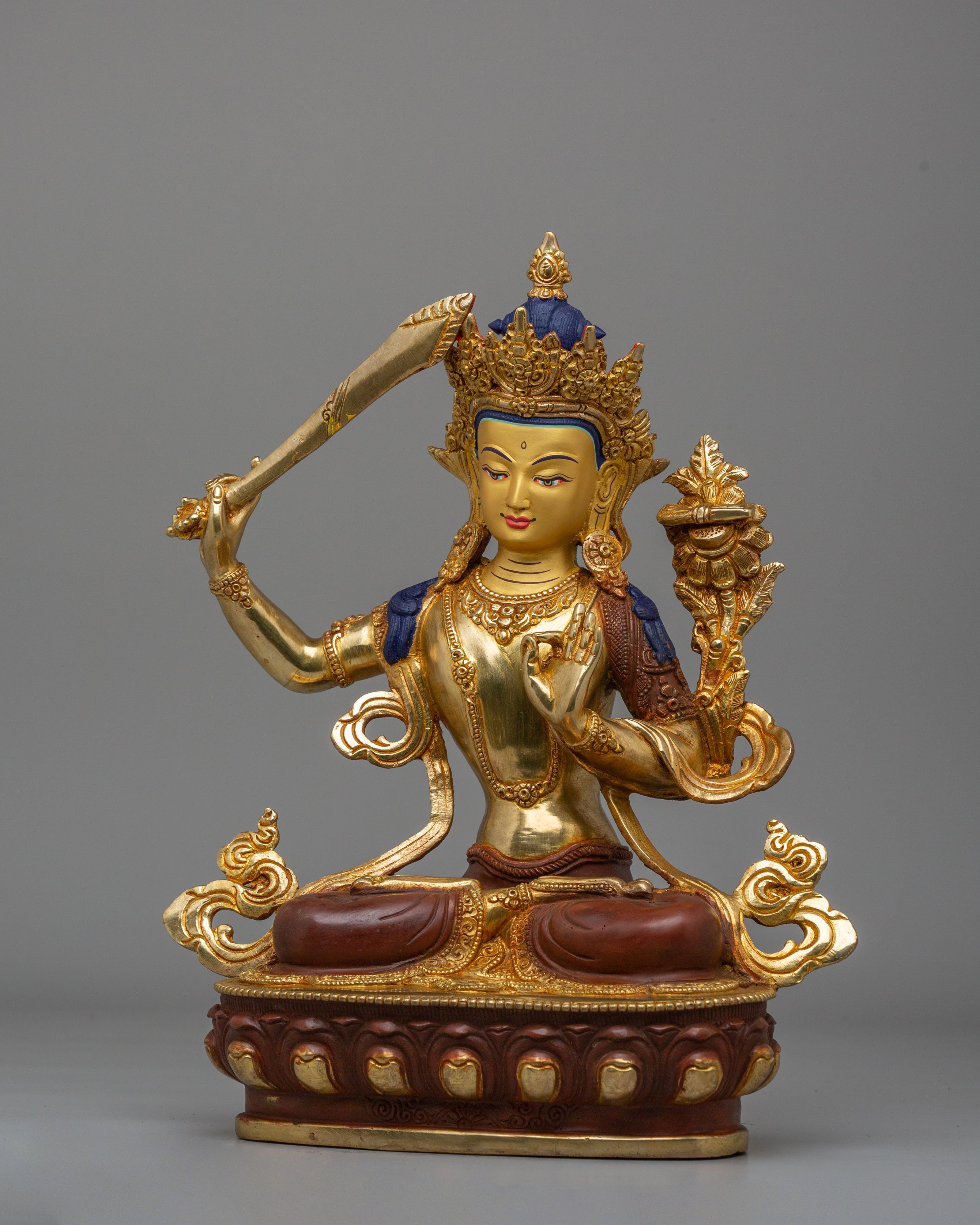 Tibetan Manjushri Statue | Wisdom Bodhisattva Sculpture