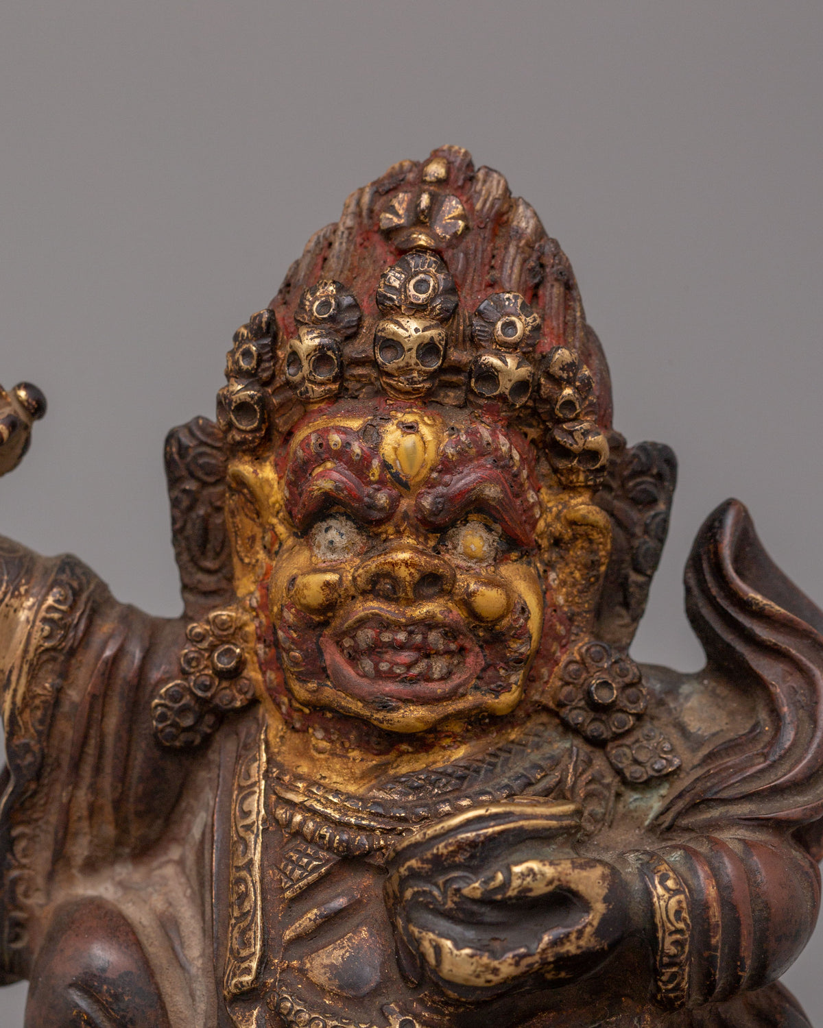 Sacred Bernagchen Mahakala Statue | Tibetan Protector Copper Sculpture