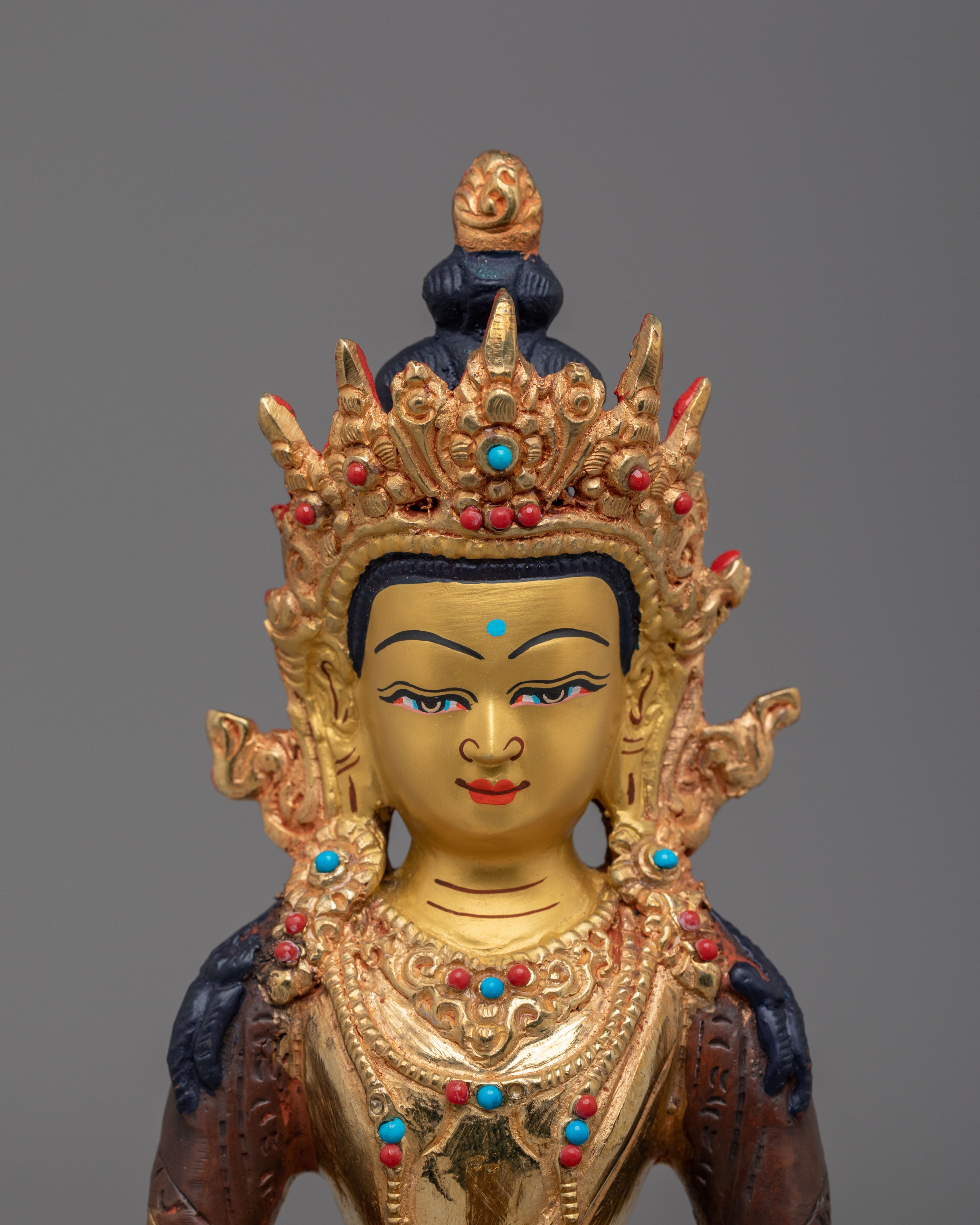 Handmade Long Life Buddha Amitayus Statue | Himalayan Buddhist Sacred Art
