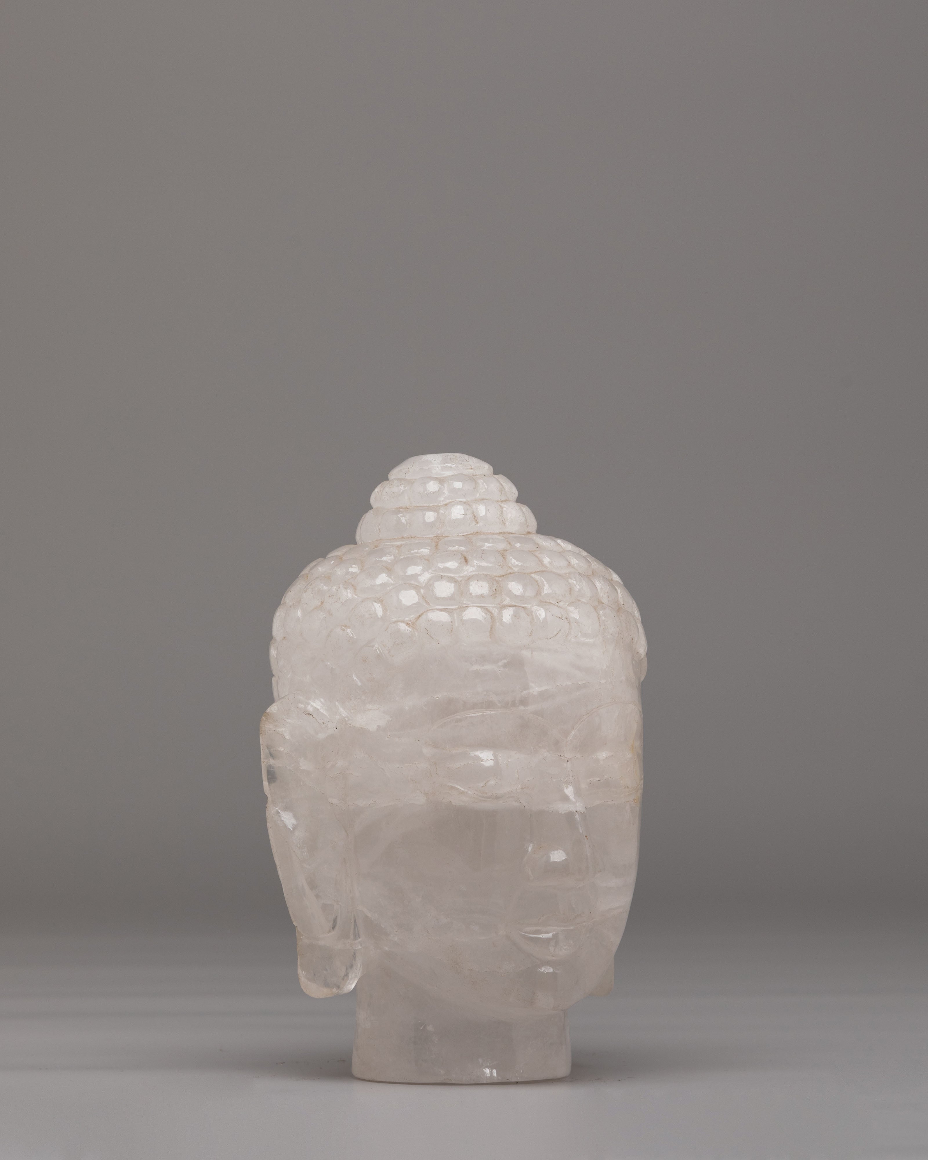 Crystal Buddha Head Sculpture | Spiritual Decor