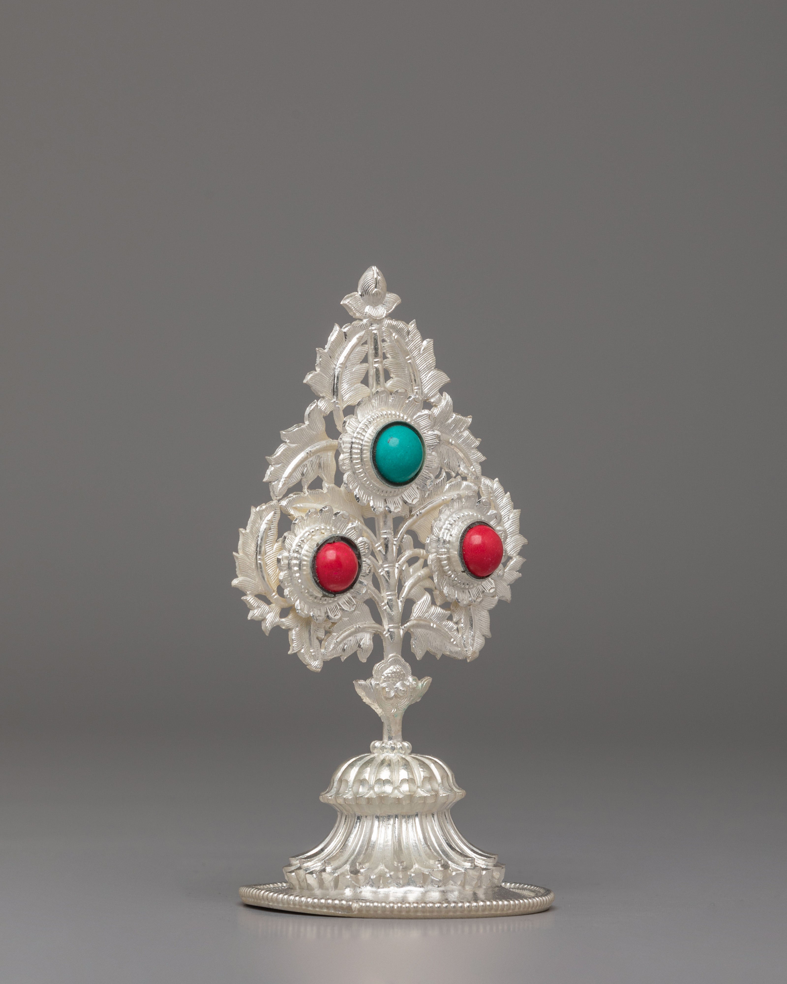 Silver Tibetan Ritual Torma Set | Traditional Buddhist Offerings