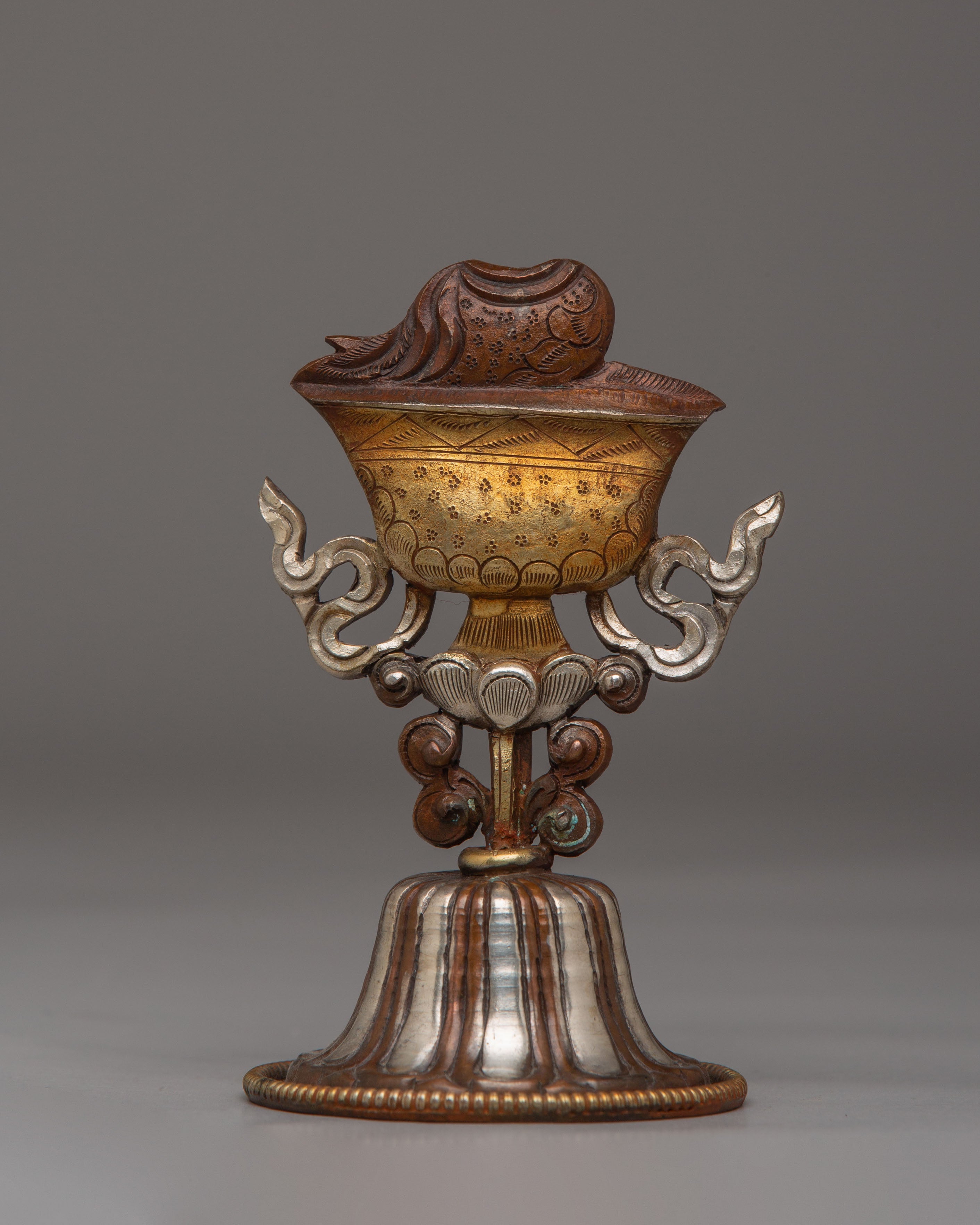 Oxidized Copper Raja Rani Set | Elegant Copper and Gold-Plated Figurines