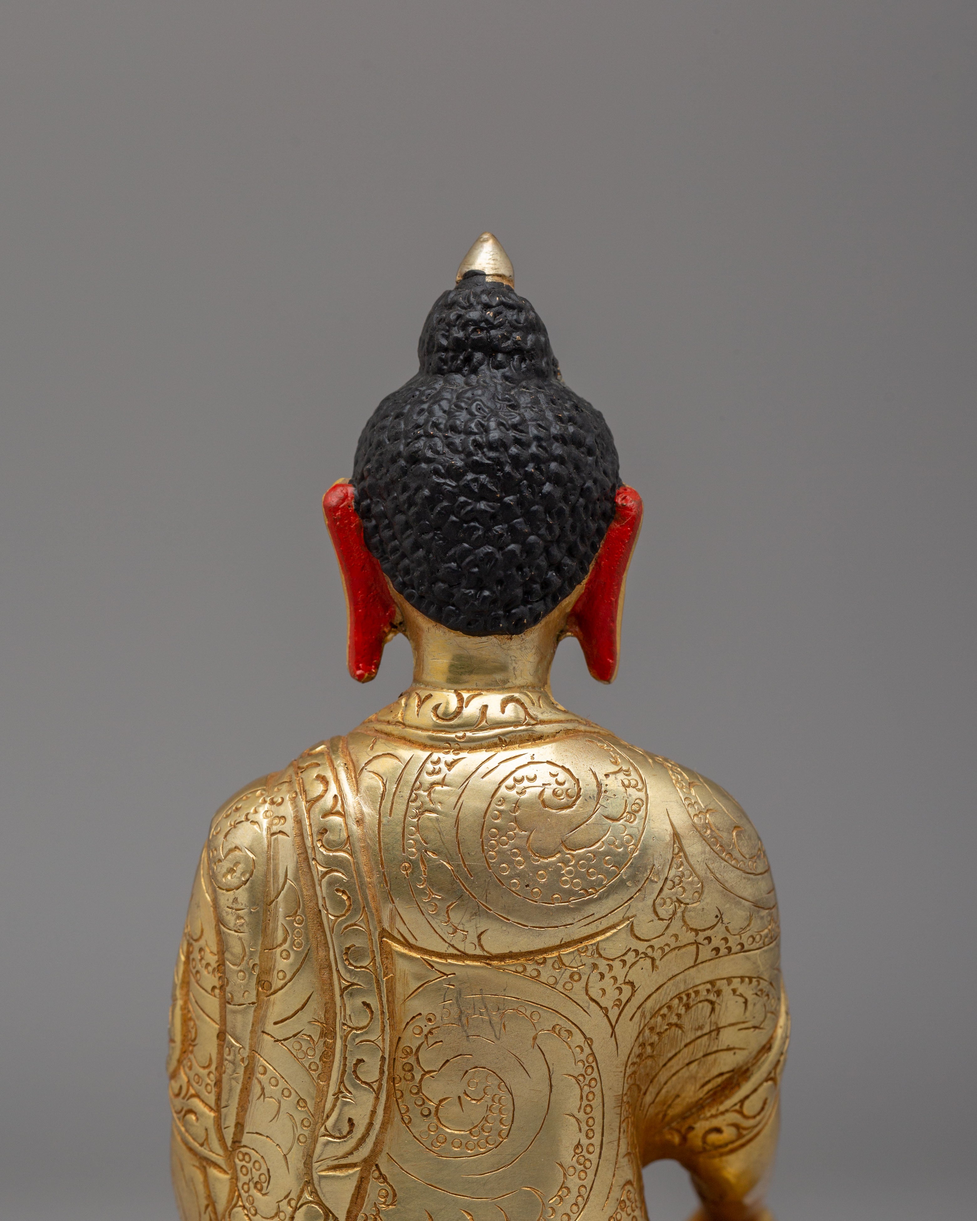 Historic Shakyamuni Buddha Altar Statue | Sacred Gold Plated Copper Buddha for Meditation