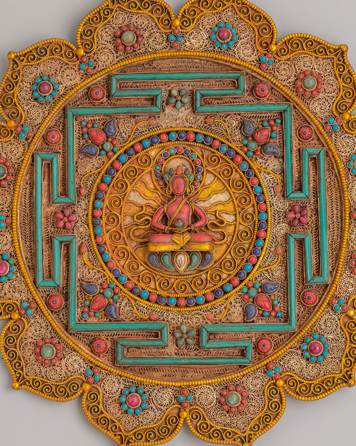 Amitayus Mandala Wall Hanging | Tibetan Long Life Deity Wall Hanging