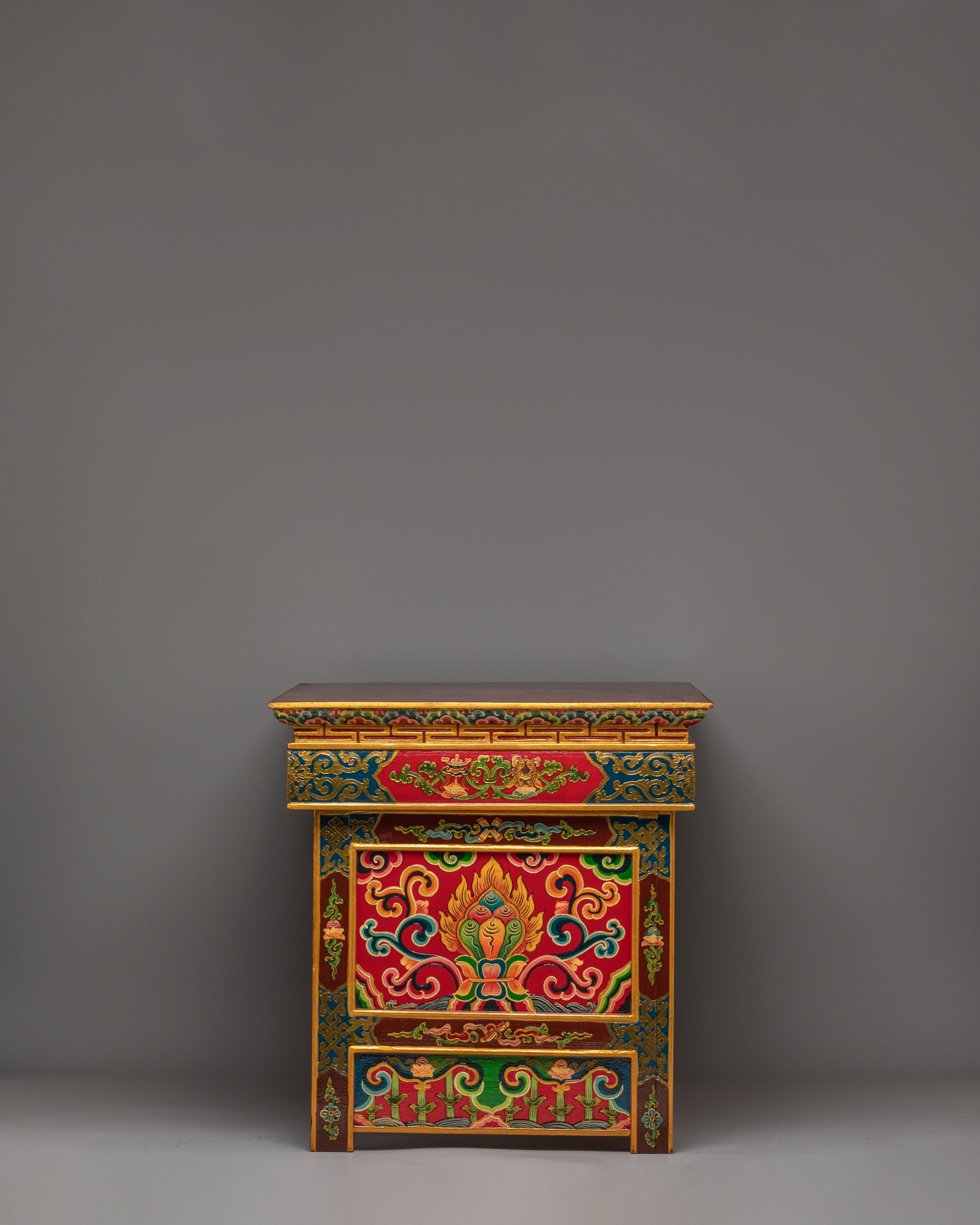 Handcrafted Wooden Folding Table | Tibetan Buddhist Altar Furniture
