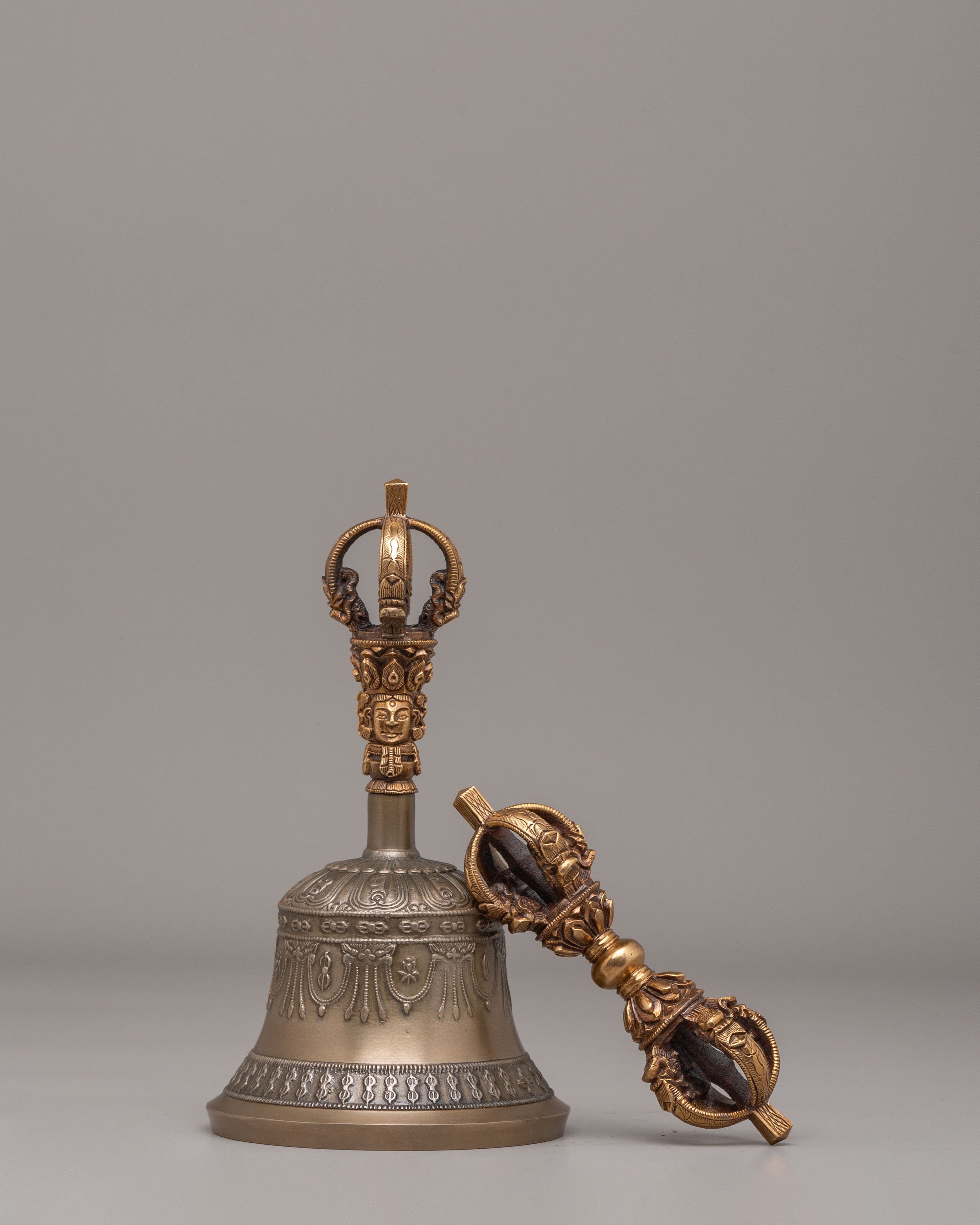 Buddhist Ritual Vajra and Bell Set | Spiritual Practice Tools for Meditation and Prayer