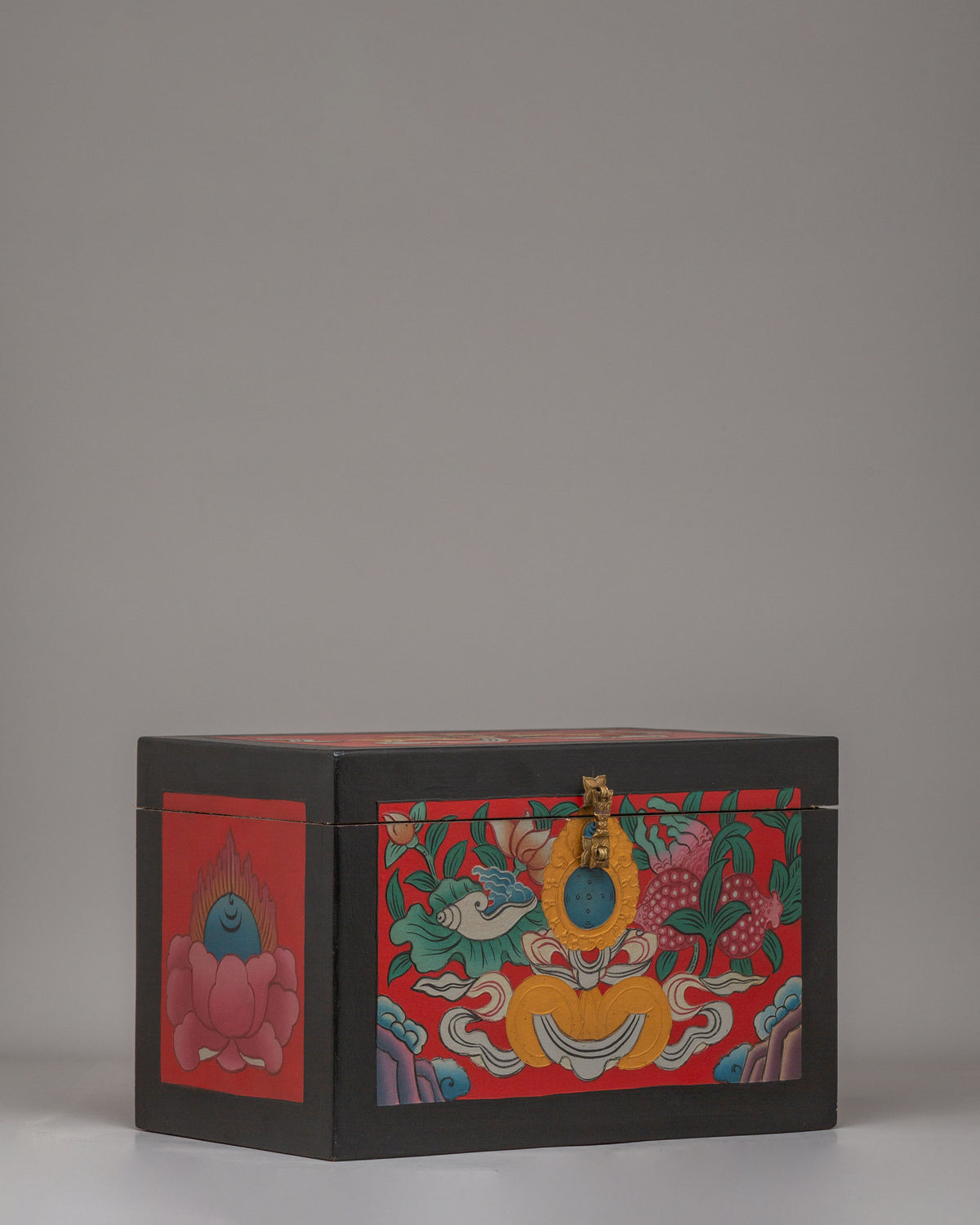 Handmade Treasure Wooden Box | Handcrafted Storage Chest with Painted Artwork