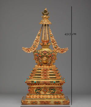 Golden Stupa for Ritual Use | Meditation & Altar Decor