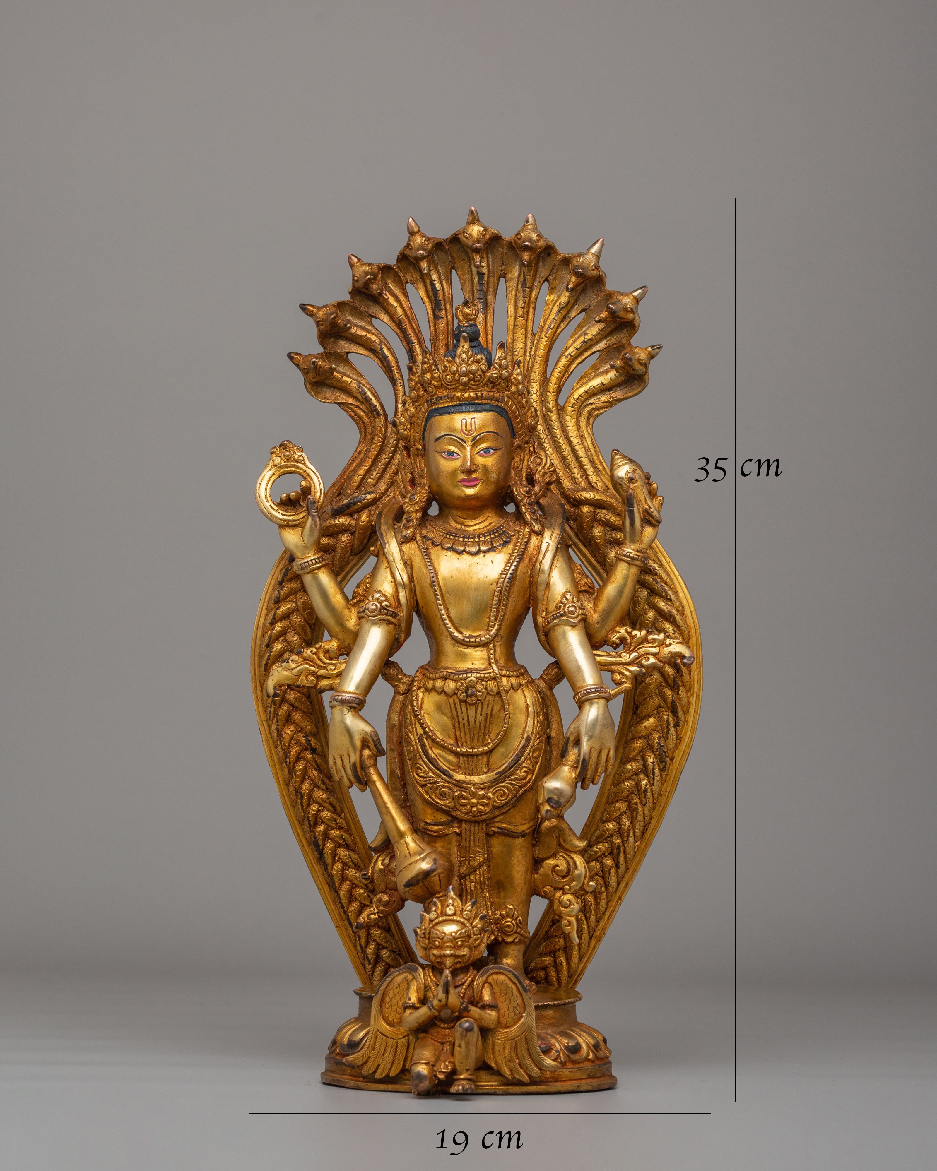 Sacred Vishnu Figurine | Handcrafted Copper Statue